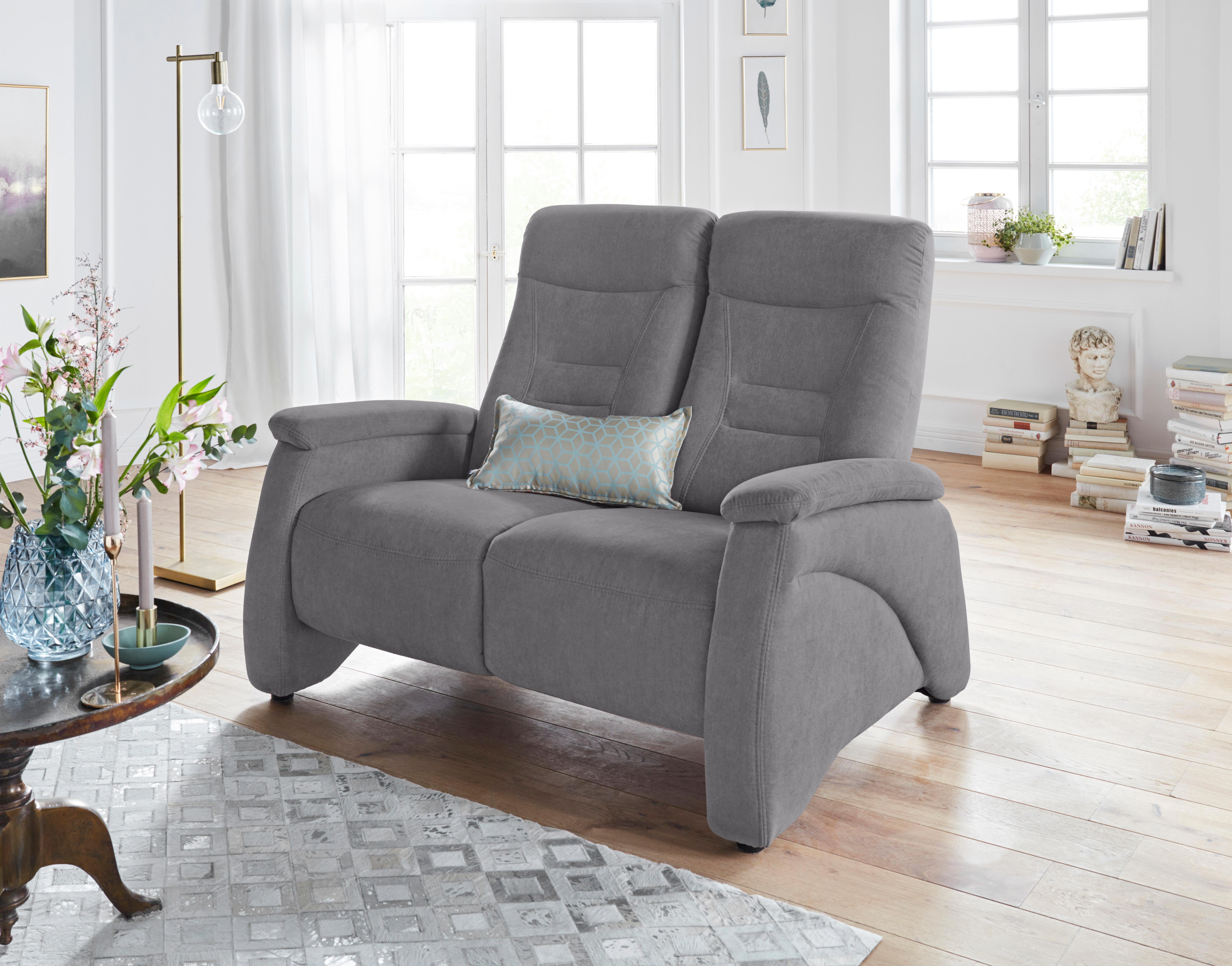 exxpo - sofa fashion 2-zitsbank Ascoli, bioscoopsofa met hoog zitcomfort, comfortabele armleuningen grijs, 2-zitsbanken
