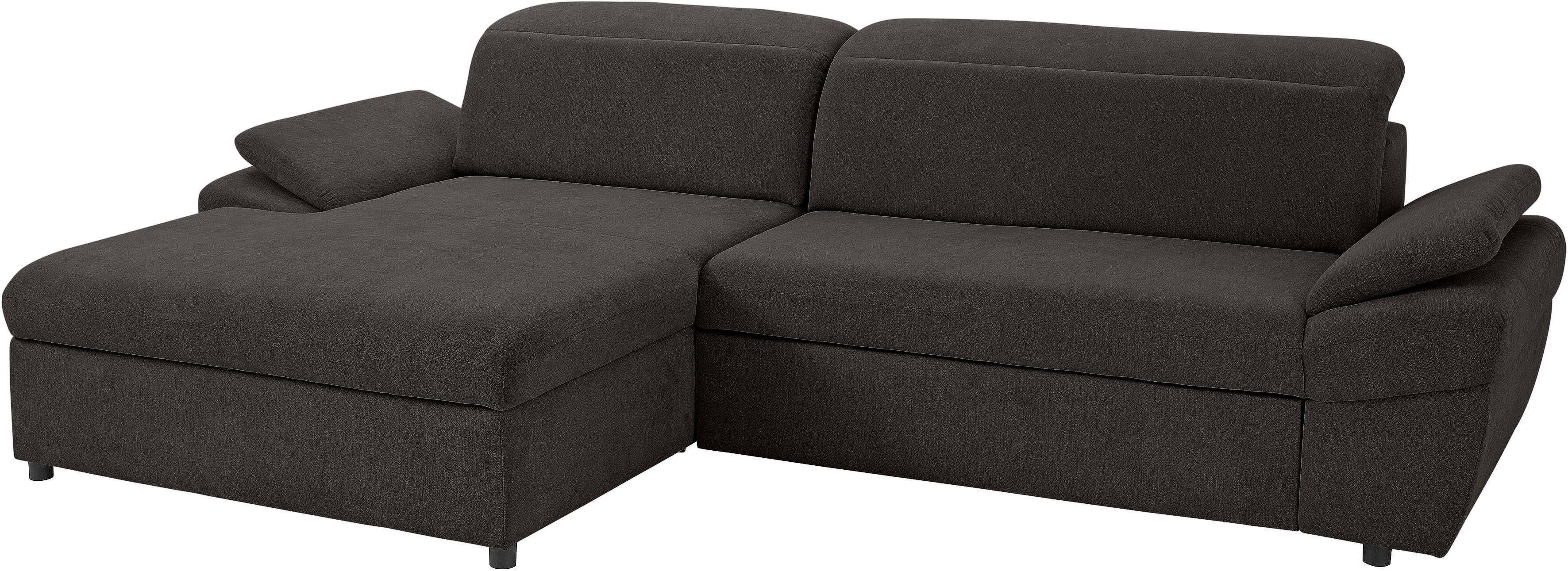 exxpo - sofa fashion Hoekbank Kyoto, incl. hoofd- en armleuningverstelling, hoog zitcomfort keuze met bedfunctie en bedlade, hoogwaardige bekleding, l-vorm