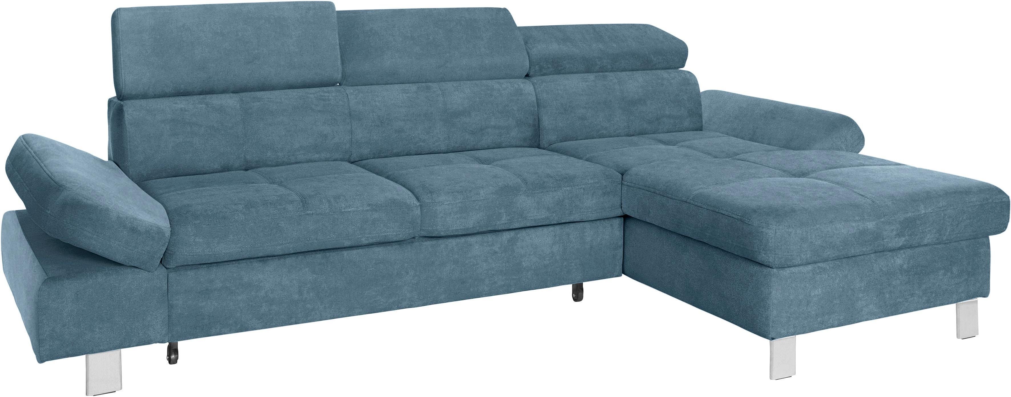 exxpo - sofa fashion Hoekbank Fiji, hoogwaardige afwerking in zitting en rug, L-vorm comfortabel door hoofd- en armverstelling, optioneel met bedfunctie