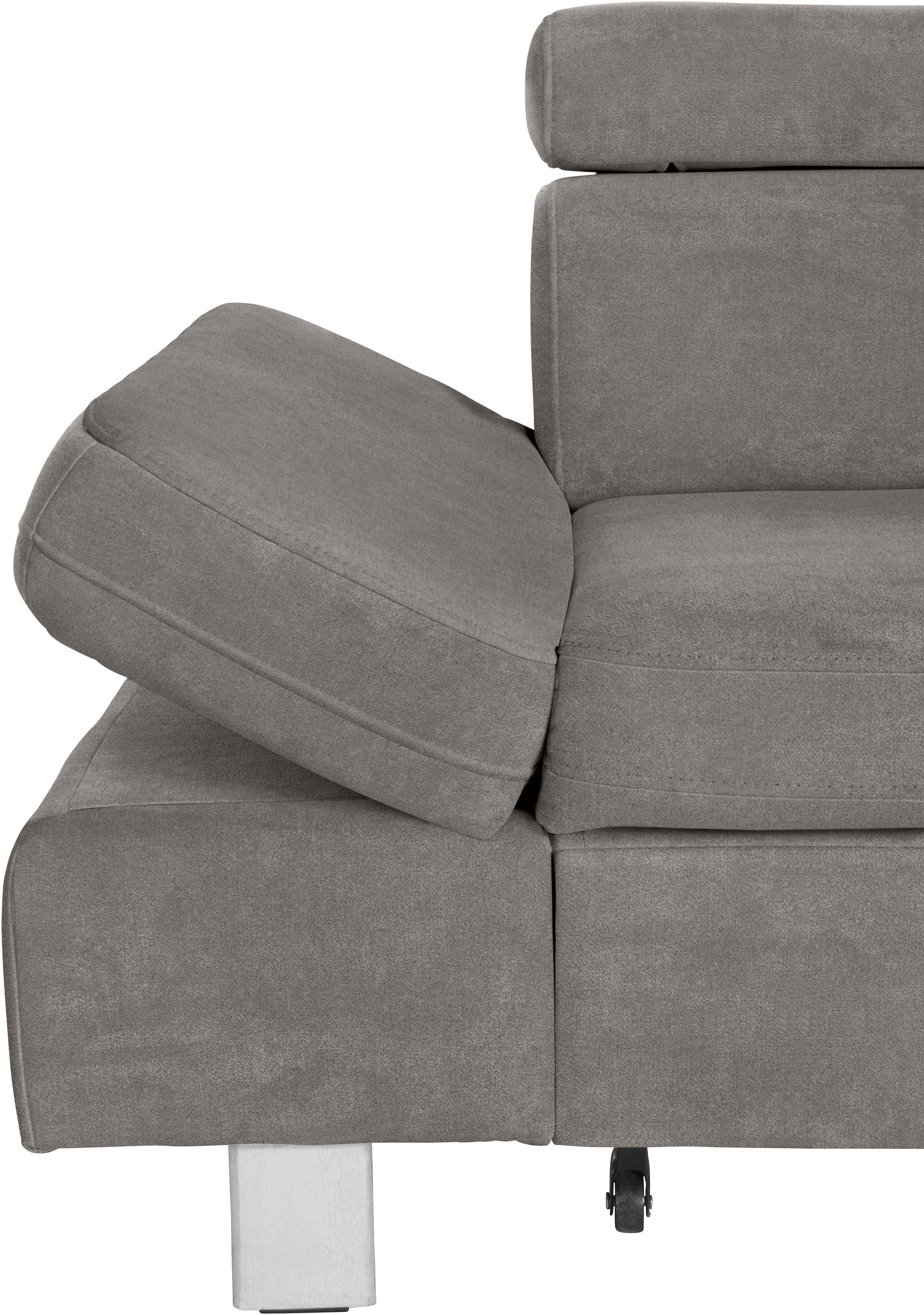exxpo - sofa fashion Hoekbank Fiji, hoogwaardige afwerking in zitting en rug, L-vorm comfortabel door hoofd- en armverstelling, optioneel met bedfunctie