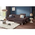 exxpo - sofa fashion hoekbank met verstelbare hoofdsteun en verstelbare rugleuning, naar keuze met slaapfunctie en bedkist bruin