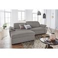 exxpo - sofa fashion hoekbank naar keuze met slaapfunctie en bedkist grijs