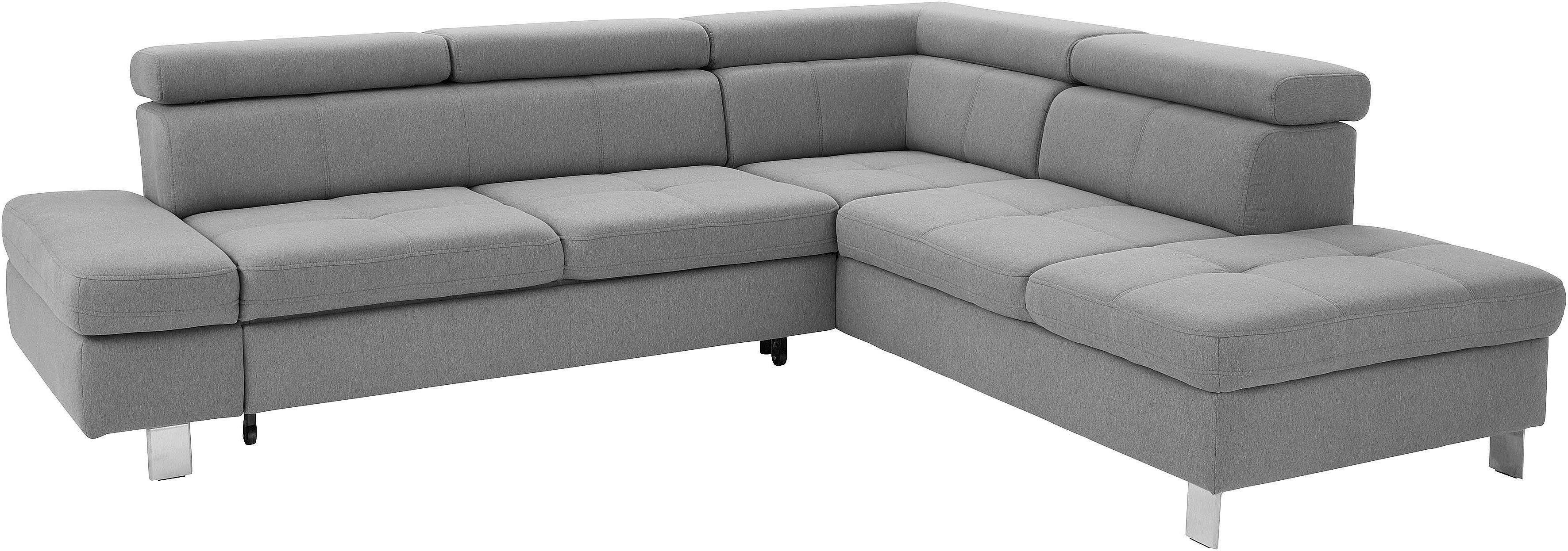 exxpo - sofa fashion Hoekbank Fiji, L-vorm met verstelbare hoofdsteun resp. rugleuning, naar keuze met slaapfunctie