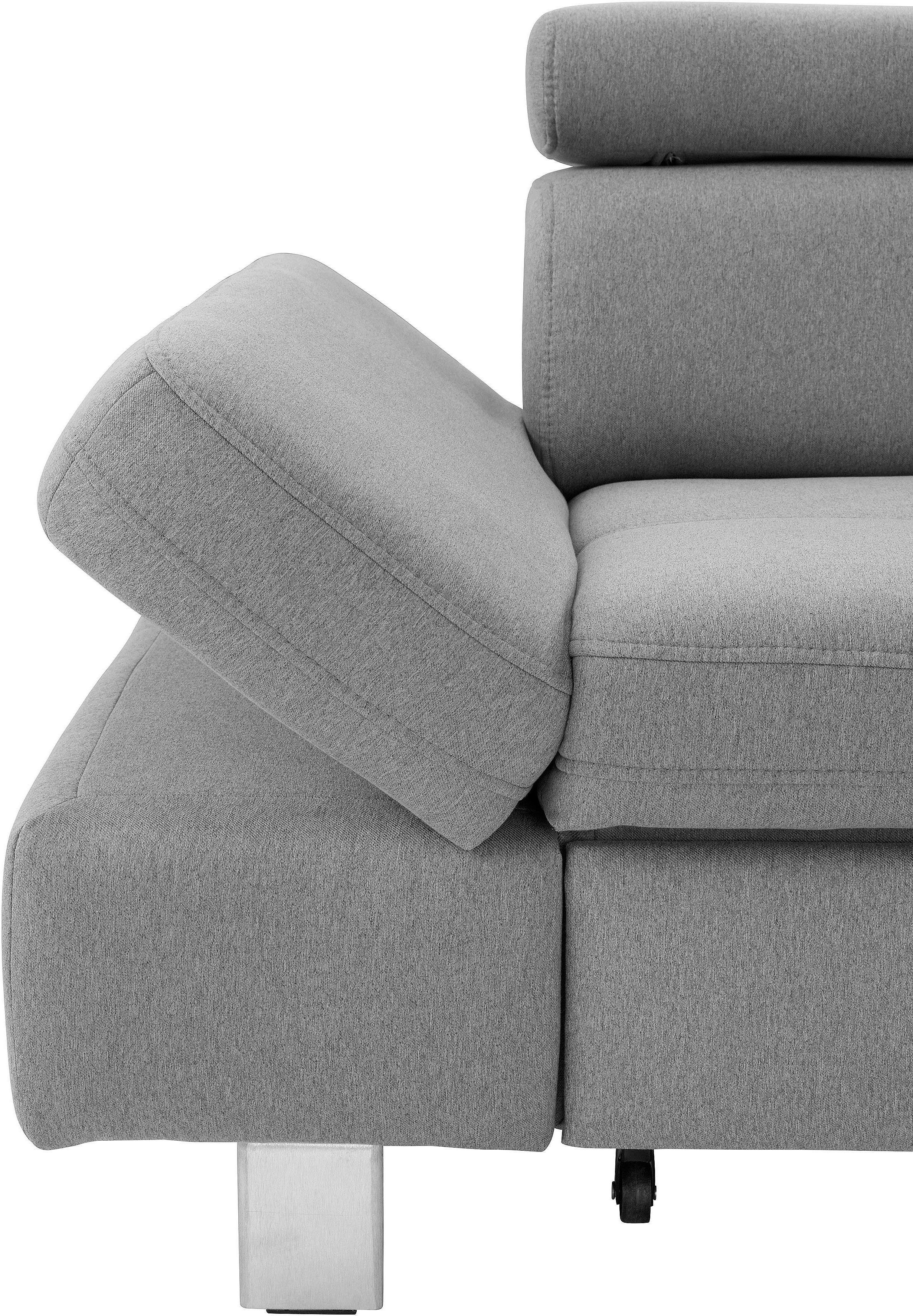 exxpo - sofa fashion Hoekbank Fiji, L-vorm met verstelbare hoofdsteun resp. rugleuning, naar keuze met slaapfunctie