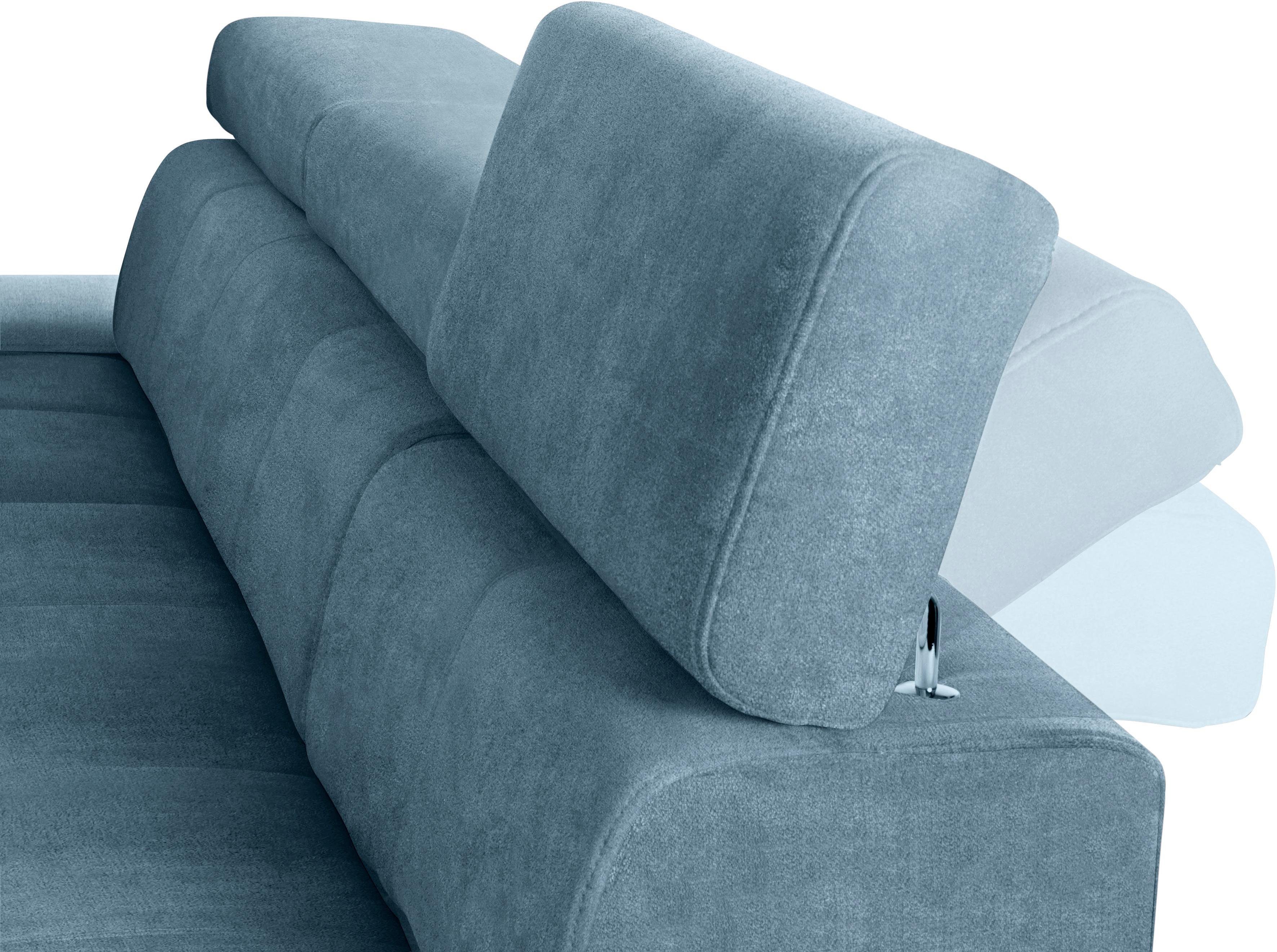 exxpo - sofa fashion Hoekbank Fiji, hoogwaardige afwerking in zitting en rug, L-vorm comfortabel door hoofd- en armverstelling, optioneel met bedfunctie