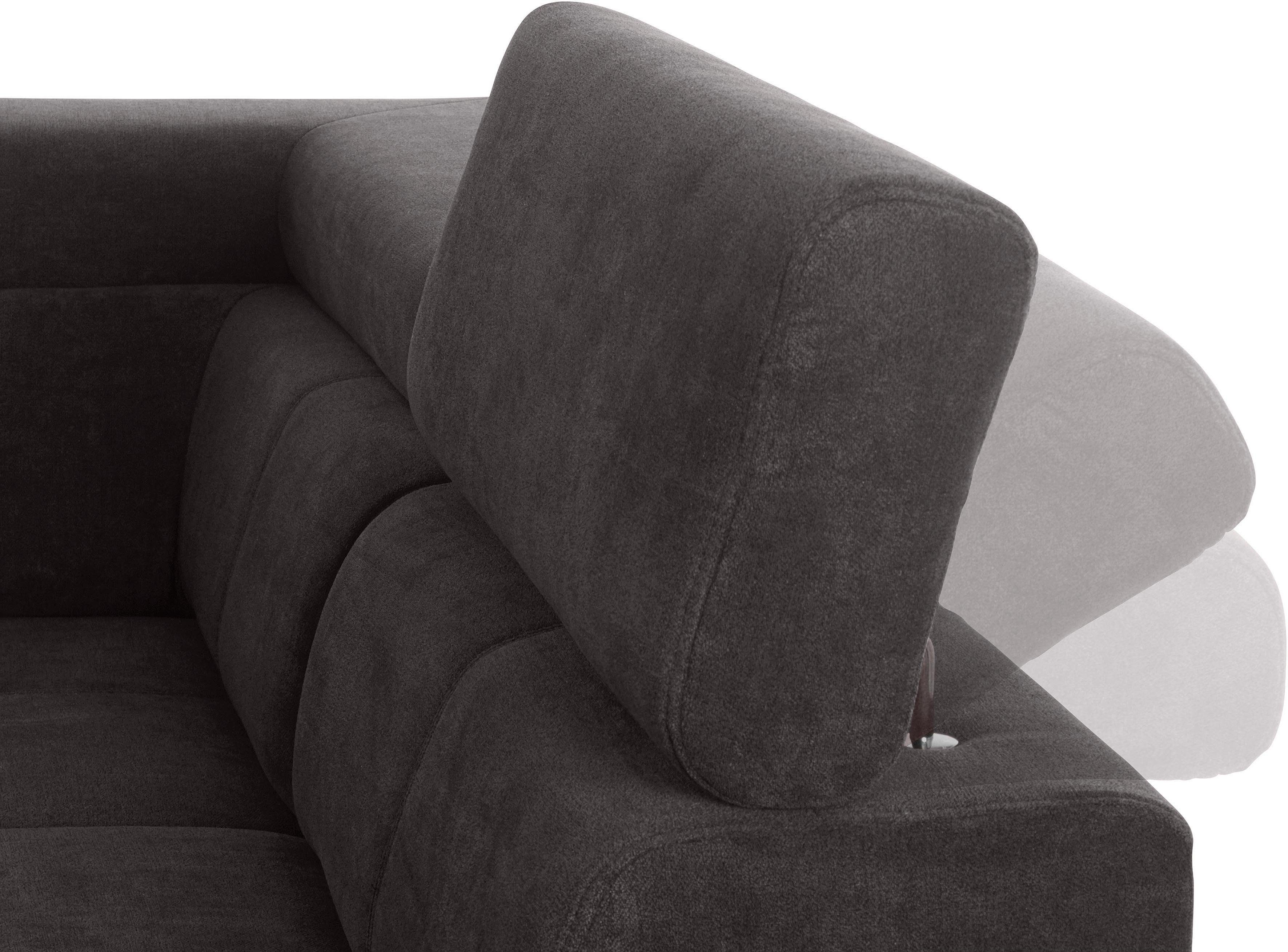 exxpo - sofa fashion Hoekbank Fiji, L-vorm met verstelbare hoofdsteun resp. rugleuning, naar keuze met slaapfunctie