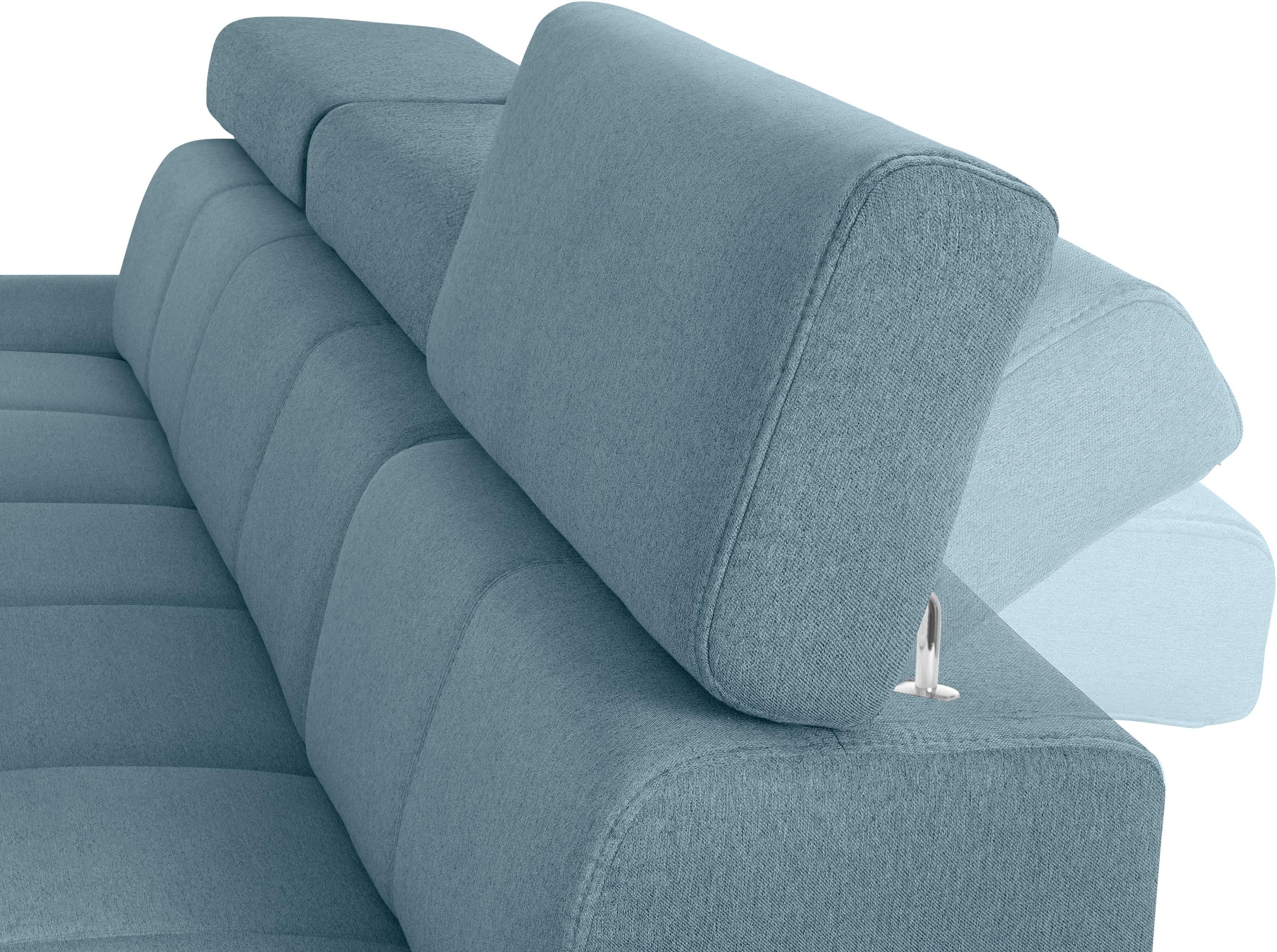 exxpo - sofa fashion Hoekbank Fiji, hoogwaardige afwerking in zitting en rug, L-vorm comfortabel door hoofd- en armverstelling, optioneel met bedfunctie