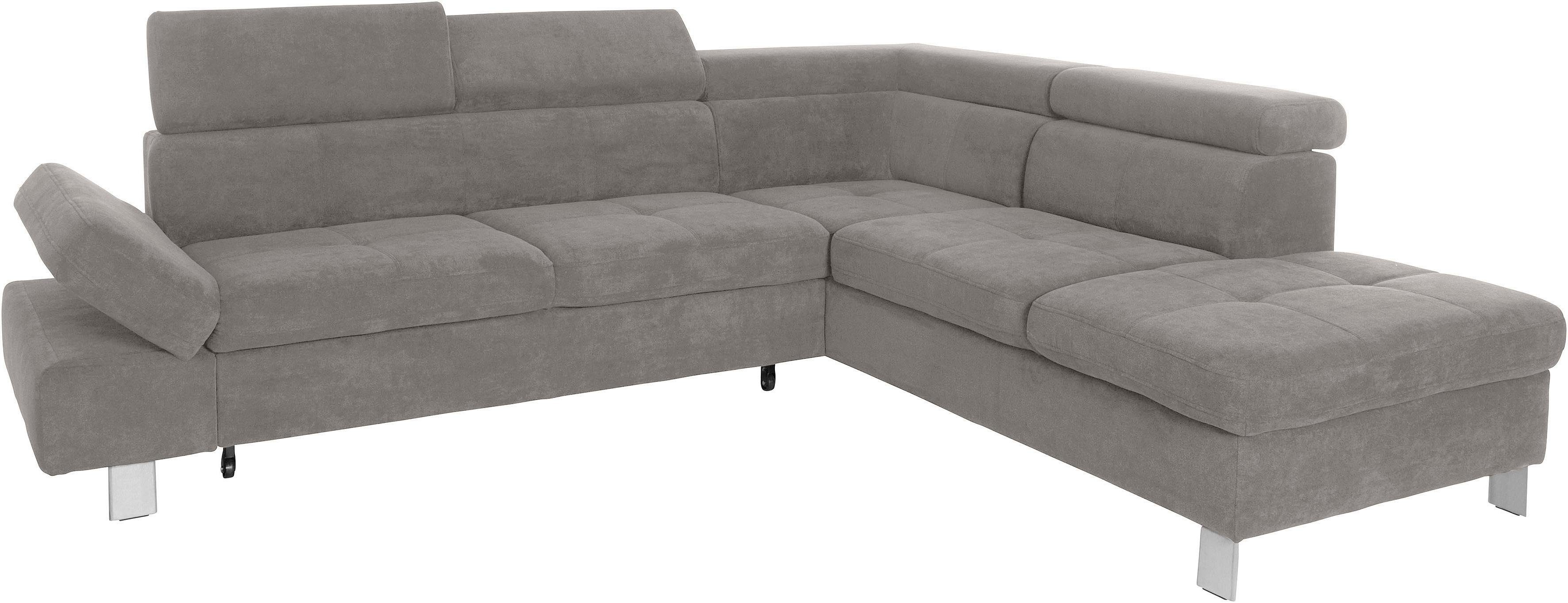 exxpo - sofa fashion Hoekbank Fiji, L-vorm met verstelbare hoofdsteun resp. rugleuning, naar keuze met slaapfunctie