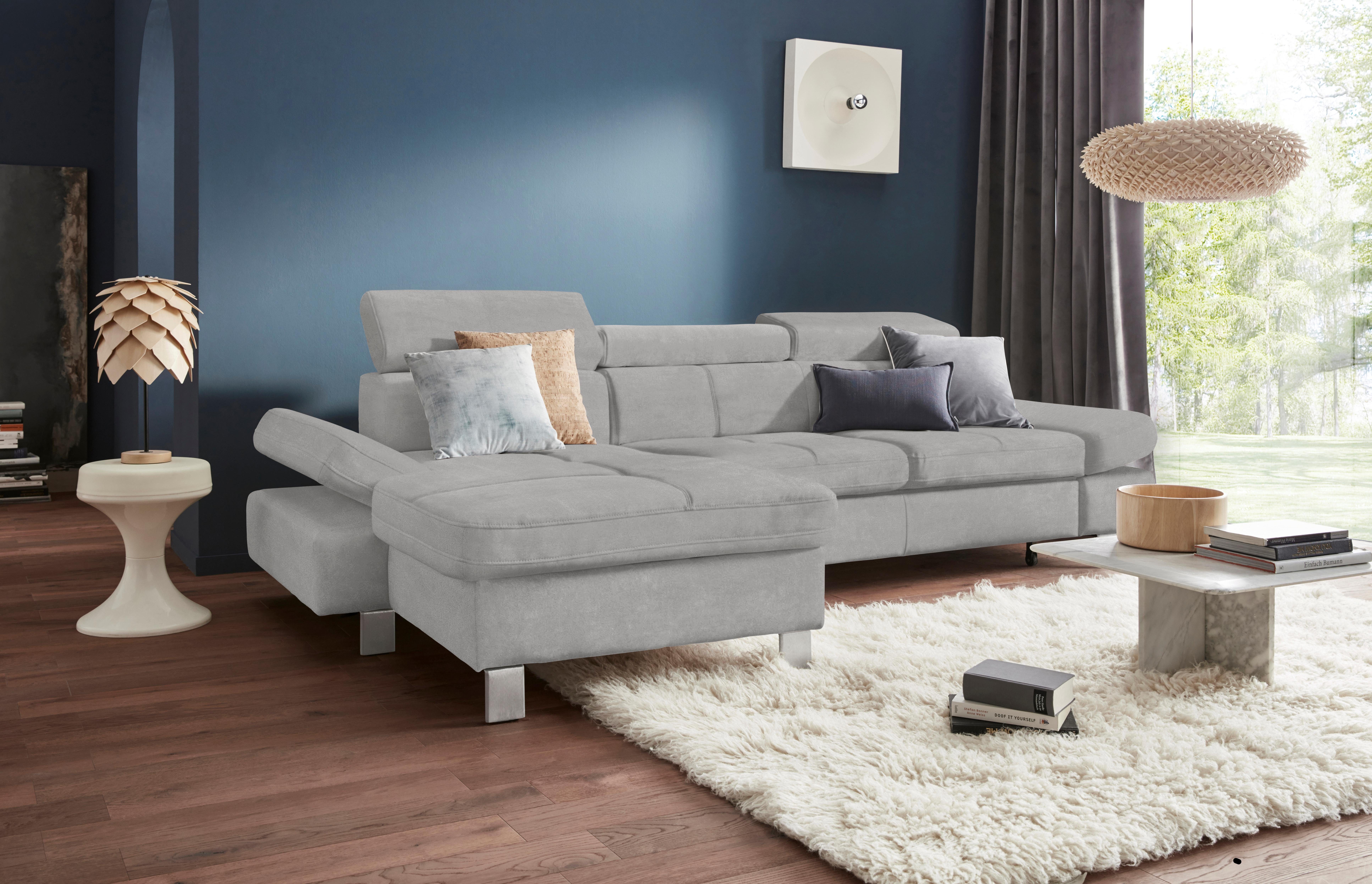 exxpo - sofa fashion Hoekbank Fiji, hoogwaardige afwerking in zitting en rug, L-vorm comfortabel door hoofd- en armverstelling, optioneel met