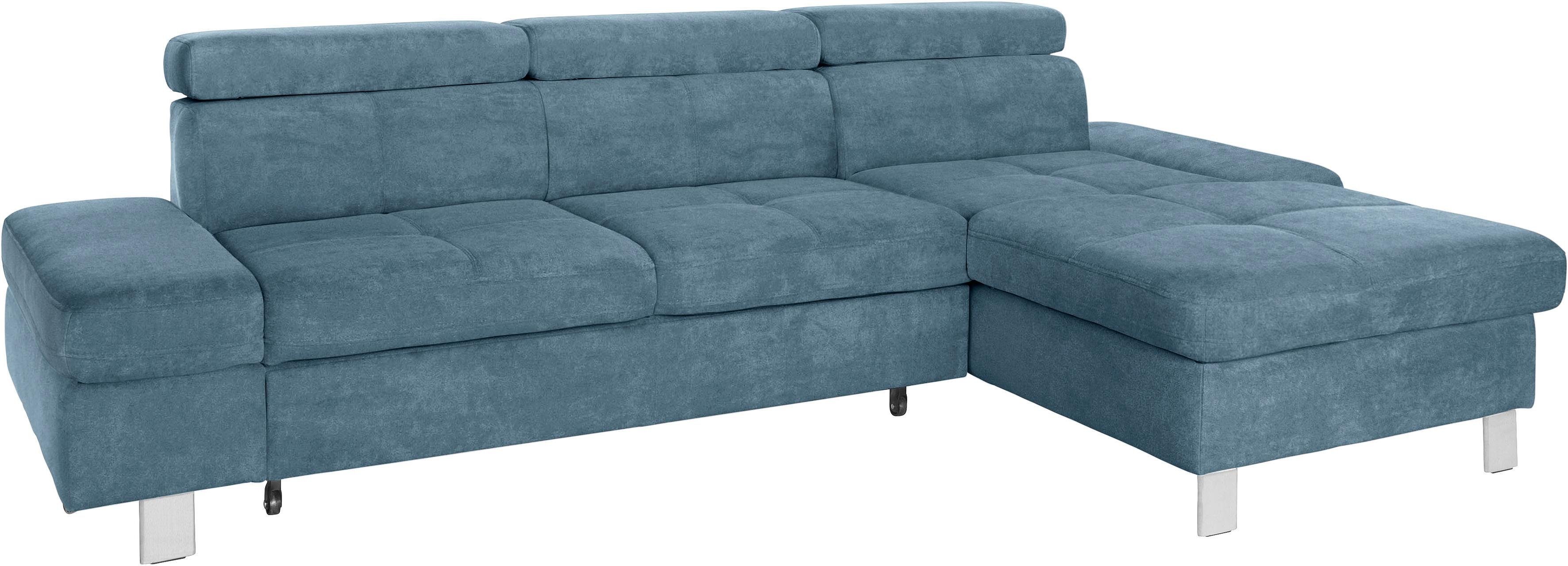 exxpo - sofa fashion Hoekbank Fiji, hoogwaardige afwerking in zitting en rug, L-vorm comfortabel door hoofd- en armverstelling, optioneel met bedfunctie