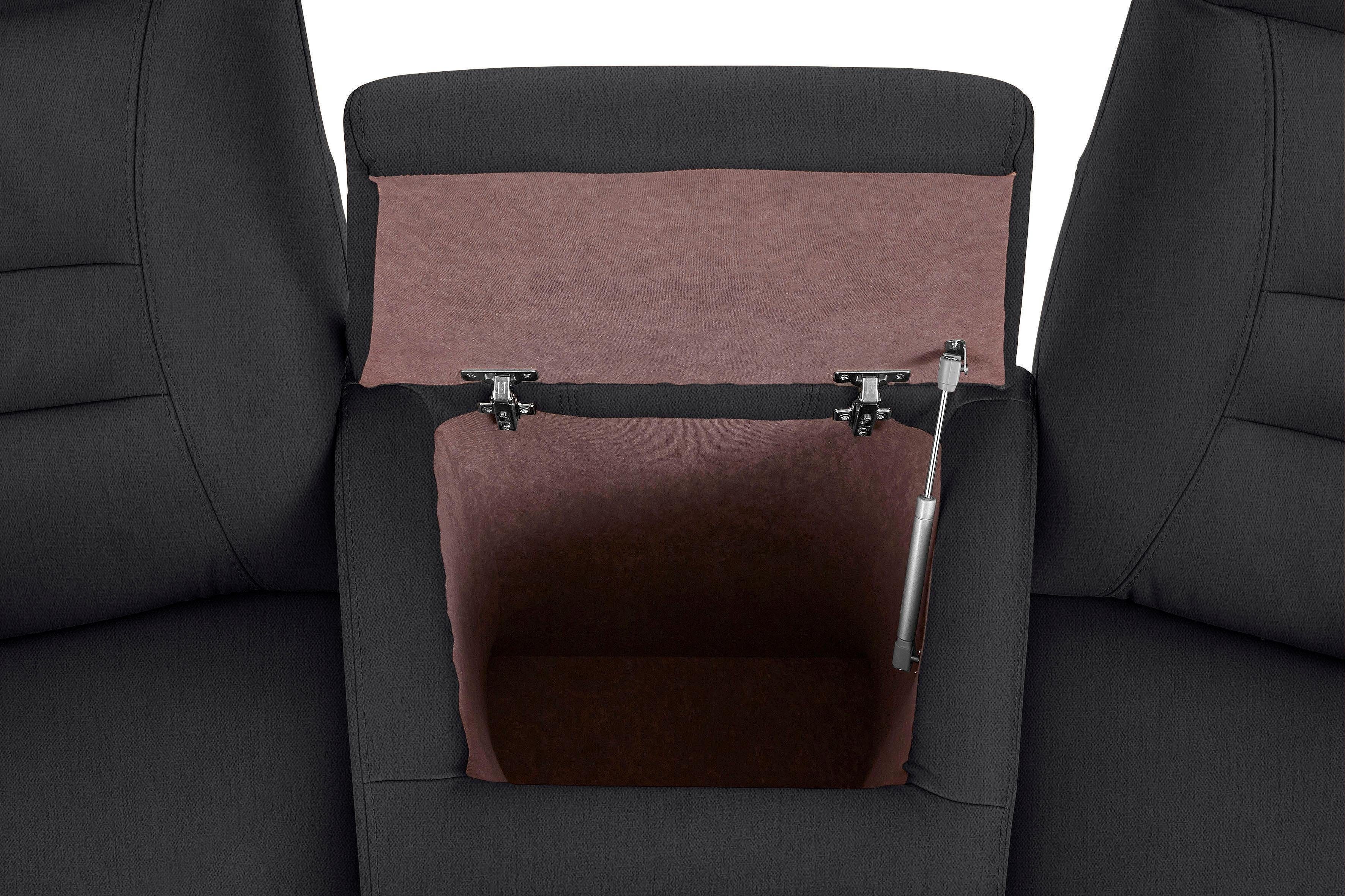 exxpo - sofa fashion 2,5-zitsbank Ascoli, bioscoopsofa met hoog zitcomfort, comfortabele armleuningen incl. relaxfunctie, met opbergruimte en opbergruimte, hoge rugleuning