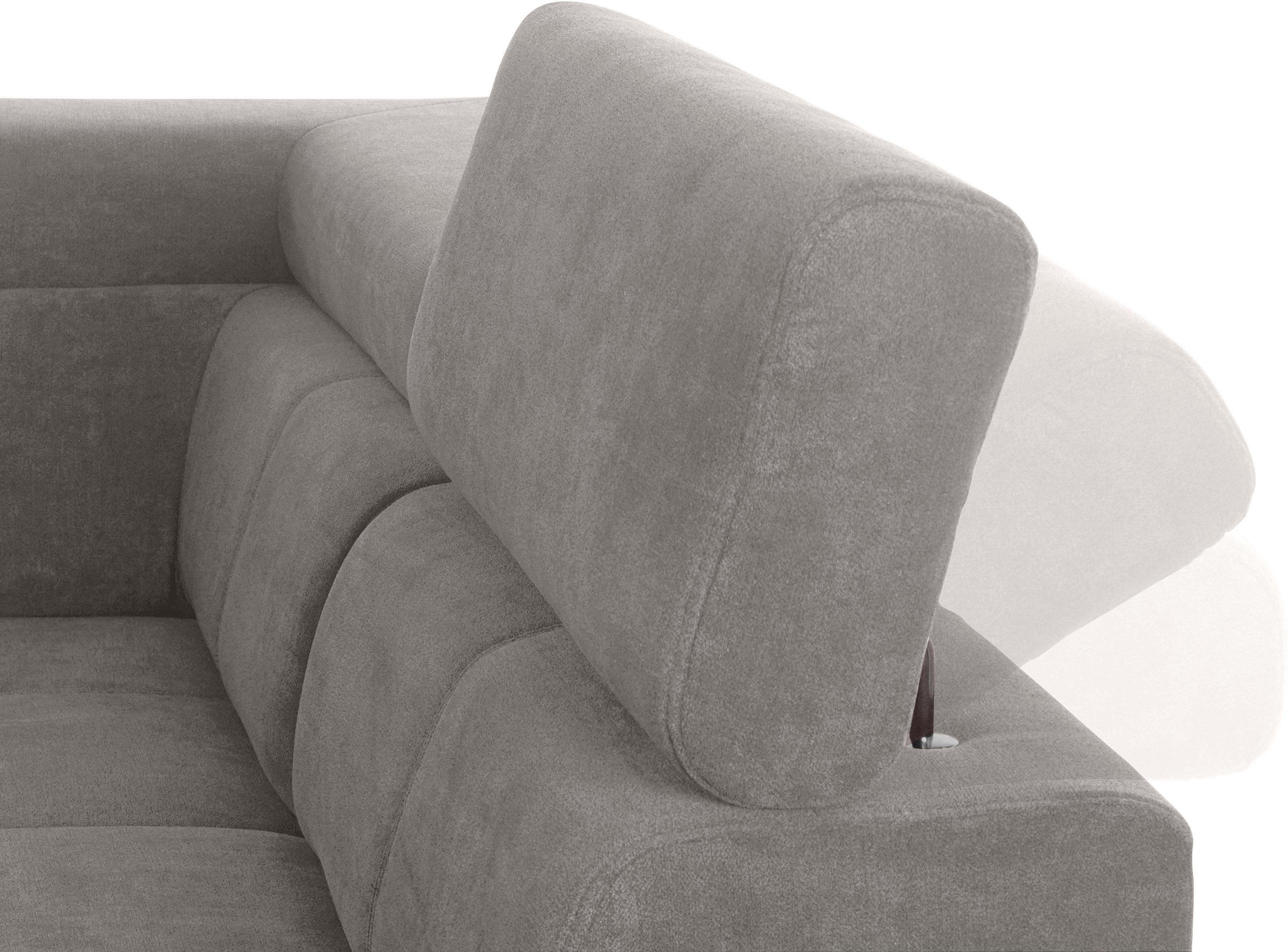 exxpo - sofa fashion Hoekbank Fiji, L-vorm met verstelbare hoofdsteun resp. rugleuning, naar keuze met slaapfunctie