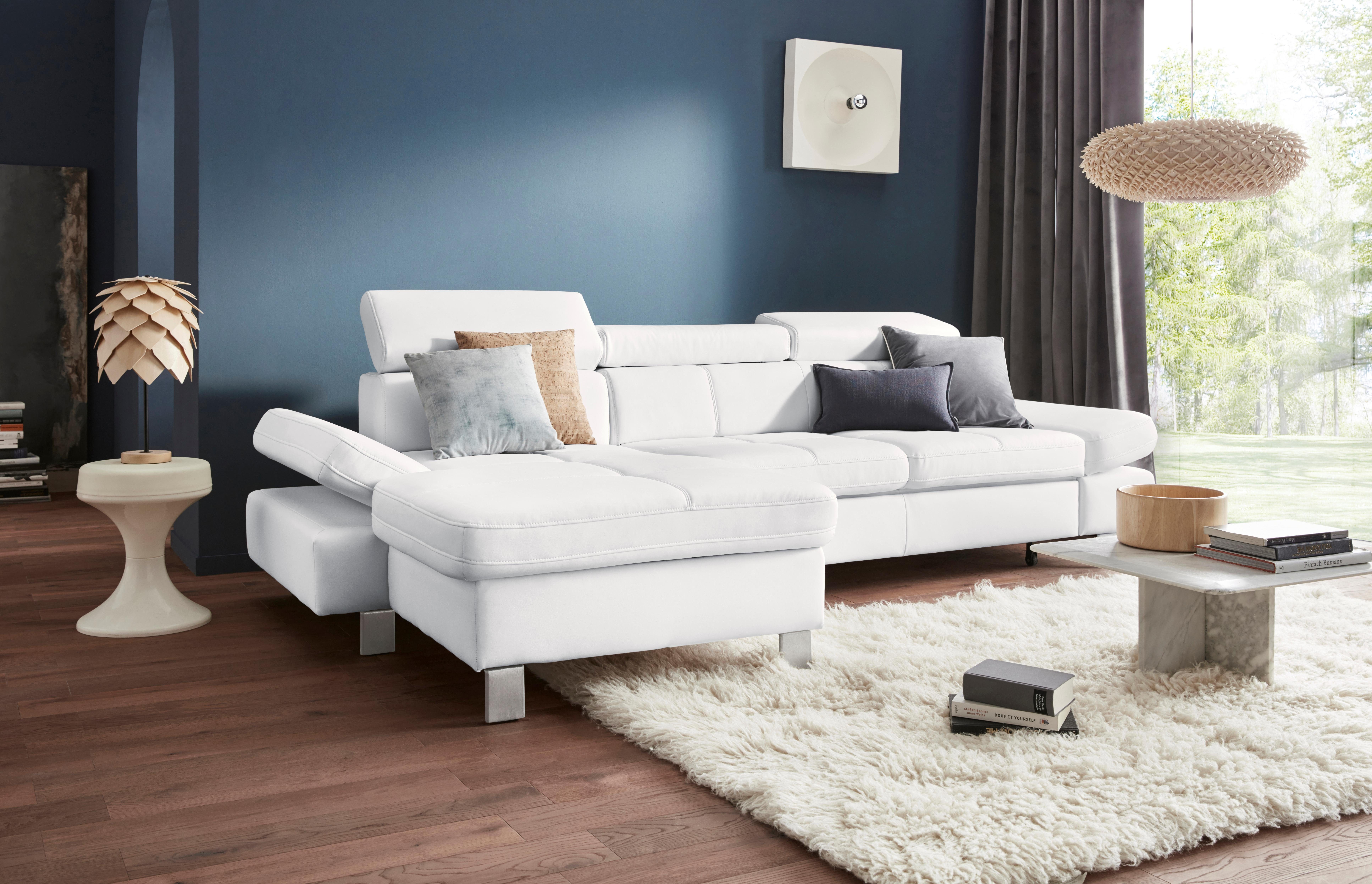 exxpo - sofa fashion Hoekbank Fiji, hoogwaardige afwerking in zitting en rug, L-vorm comfortabel door hoofd- en armverstelling, optioneel met bedfunctie