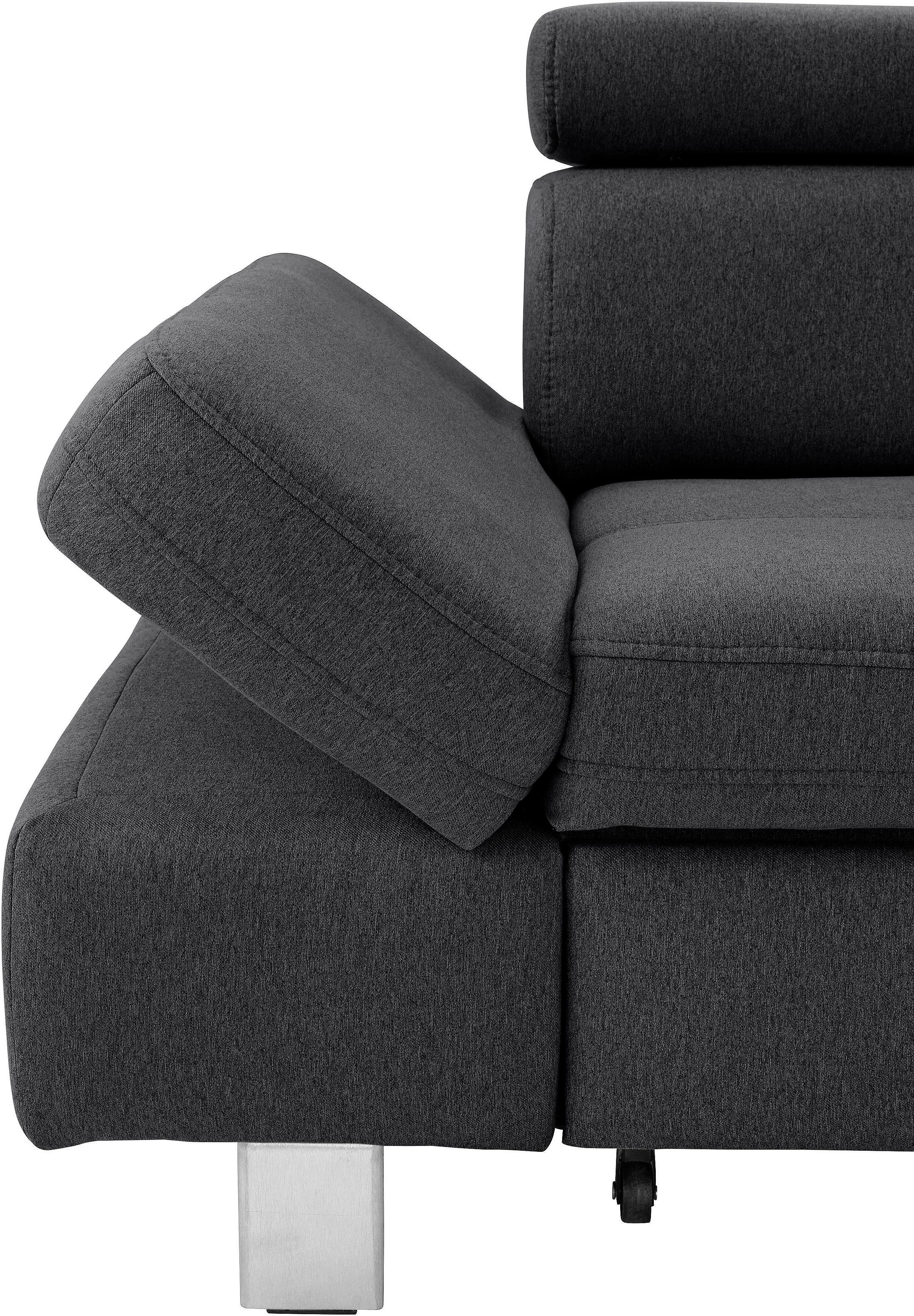 exxpo - sofa fashion Hoekbank Fiji, L-vorm met verstelbare hoofdsteun resp. rugleuning, naar keuze met slaapfunctie