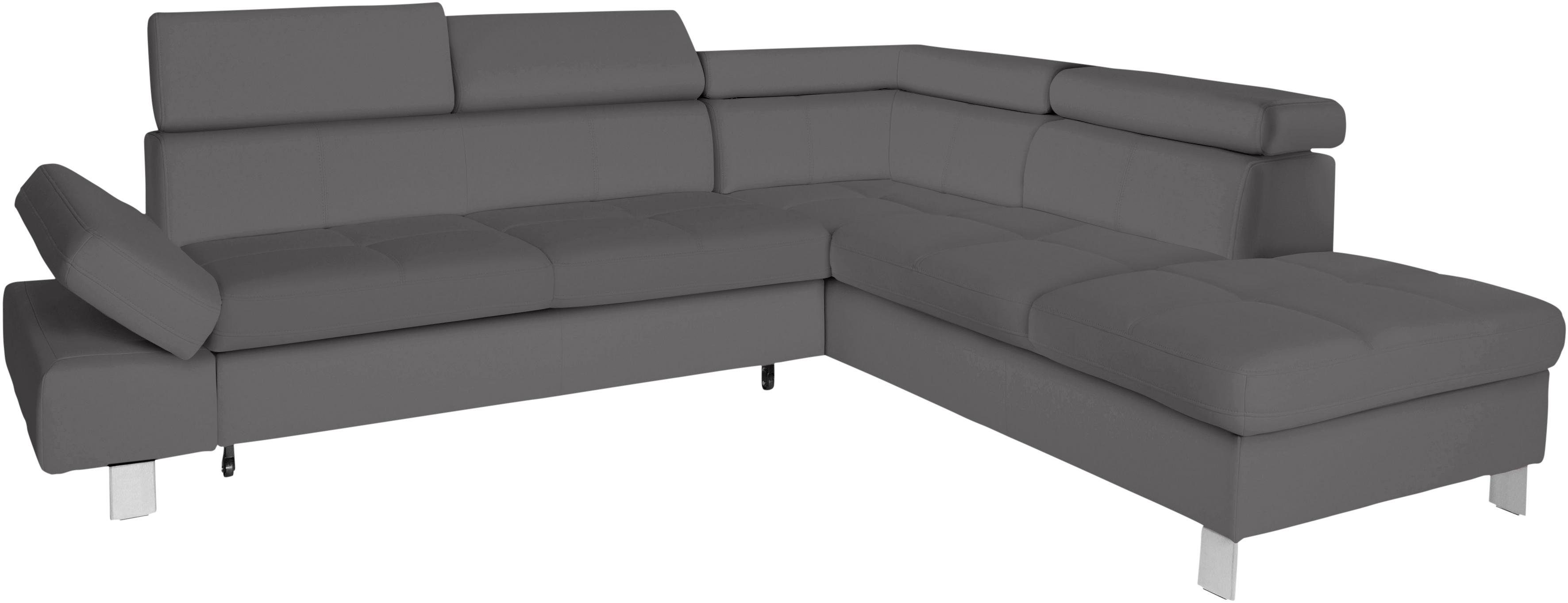 exxpo - sofa fashion Hoekbank Fiji, L-vorm met verstelbare hoofdsteun resp. rugleuning, naar keuze met slaapfunctie