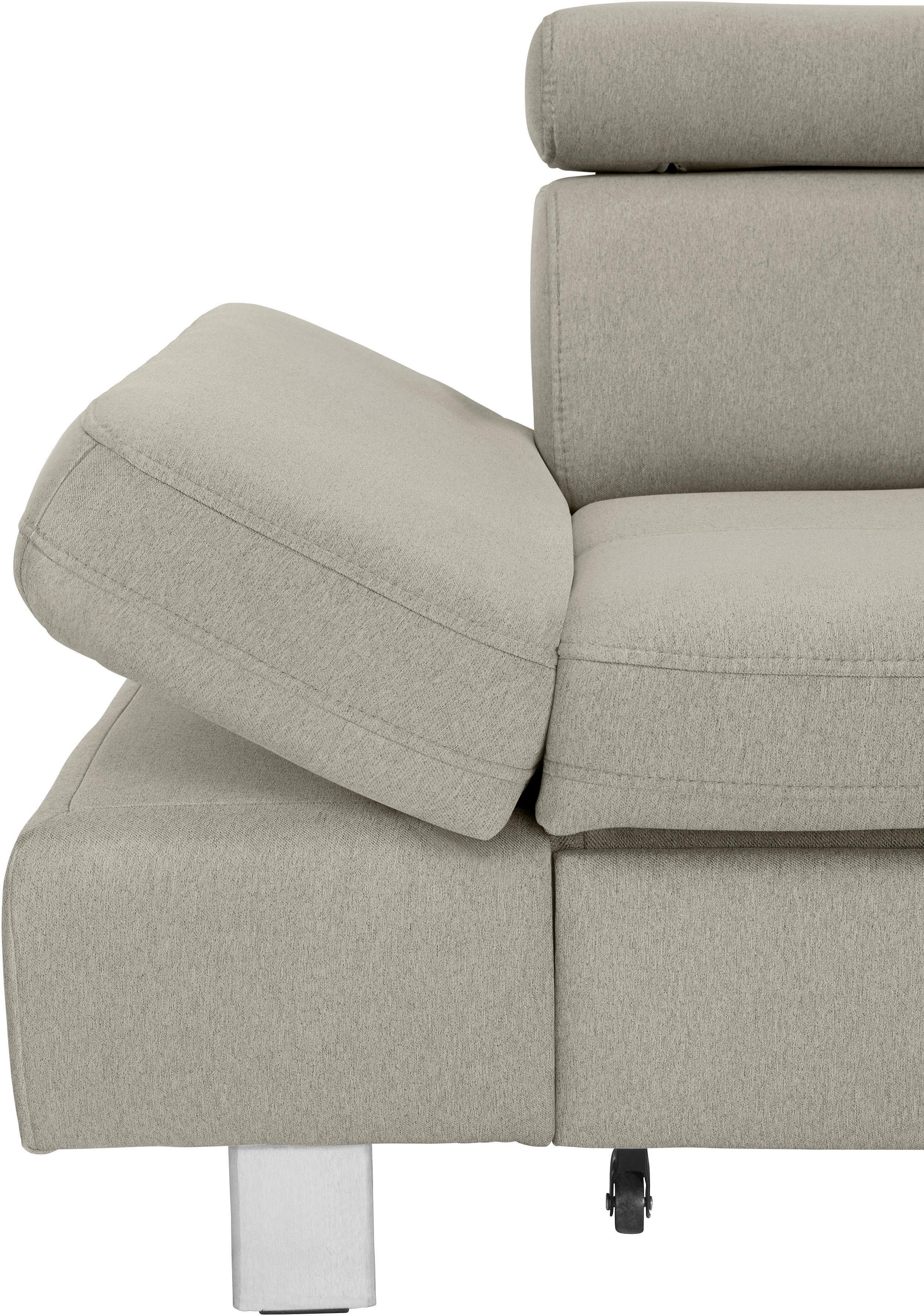 exxpo - sofa fashion Hoekbank Fiji, hoogwaardige afwerking in zitting en rug, L-vorm comfortabel door hoofd- en armverstelling, optioneel met bedfunctie