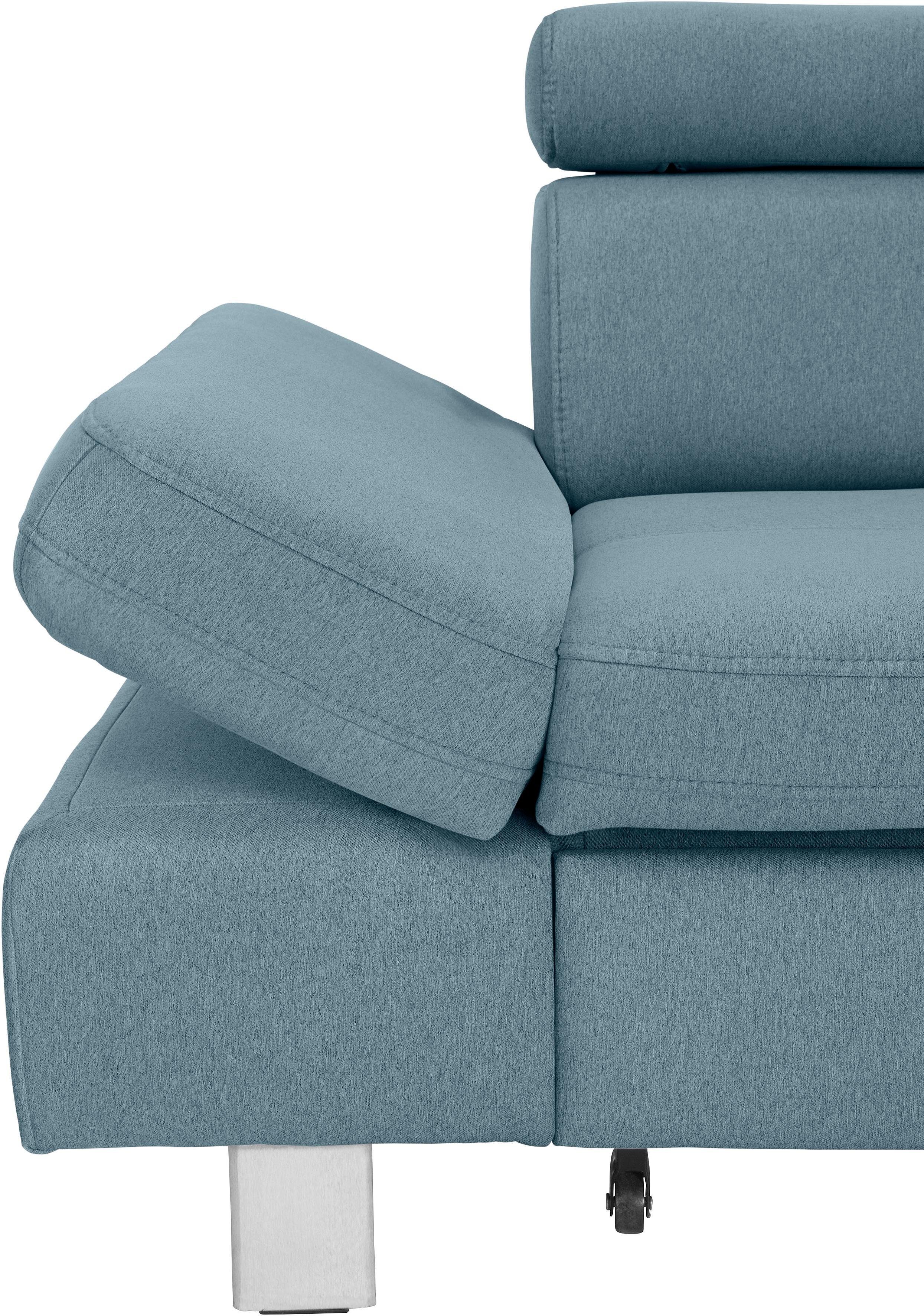 exxpo - sofa fashion Hoekbank Fiji, hoogwaardige afwerking in zitting en rug, L-vorm comfortabel door hoofd- en armverstelling, optioneel met bedfunctie