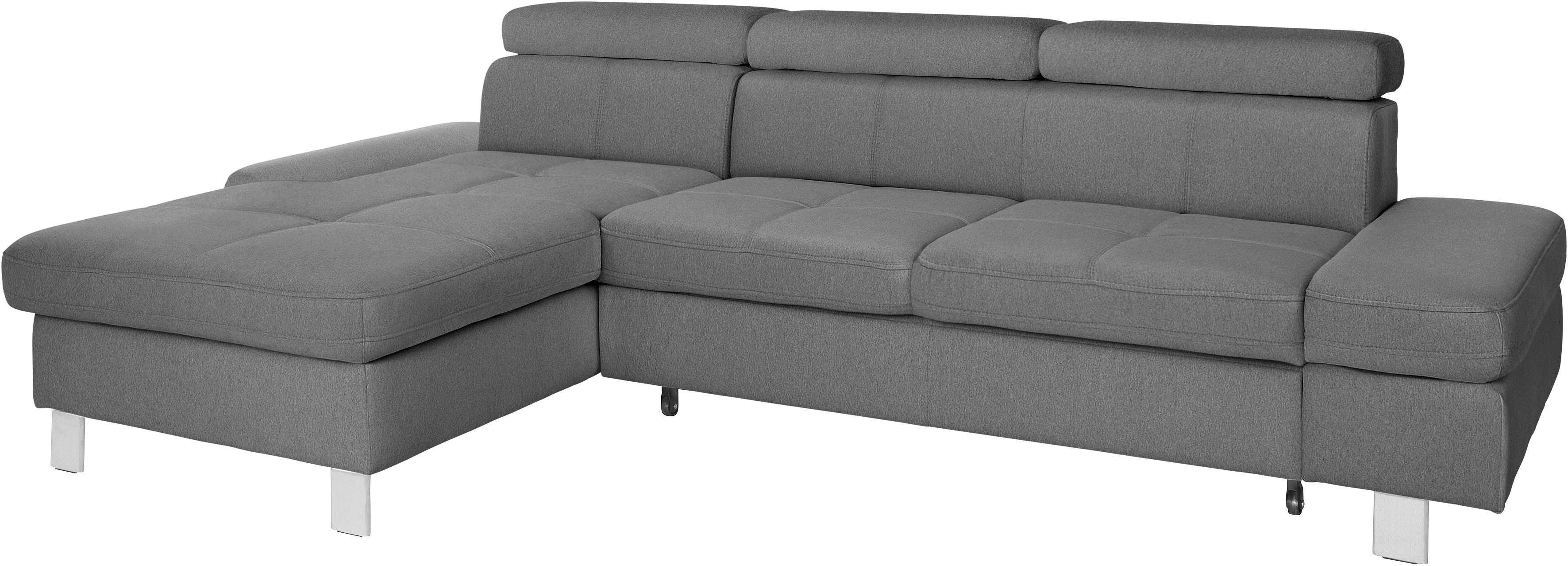 exxpo - sofa fashion Hoekbank Fiji, hoogwaardige afwerking in zitting en rug, L-vorm comfortabel door hoofd- en armverstelling, optioneel met bedfunctie