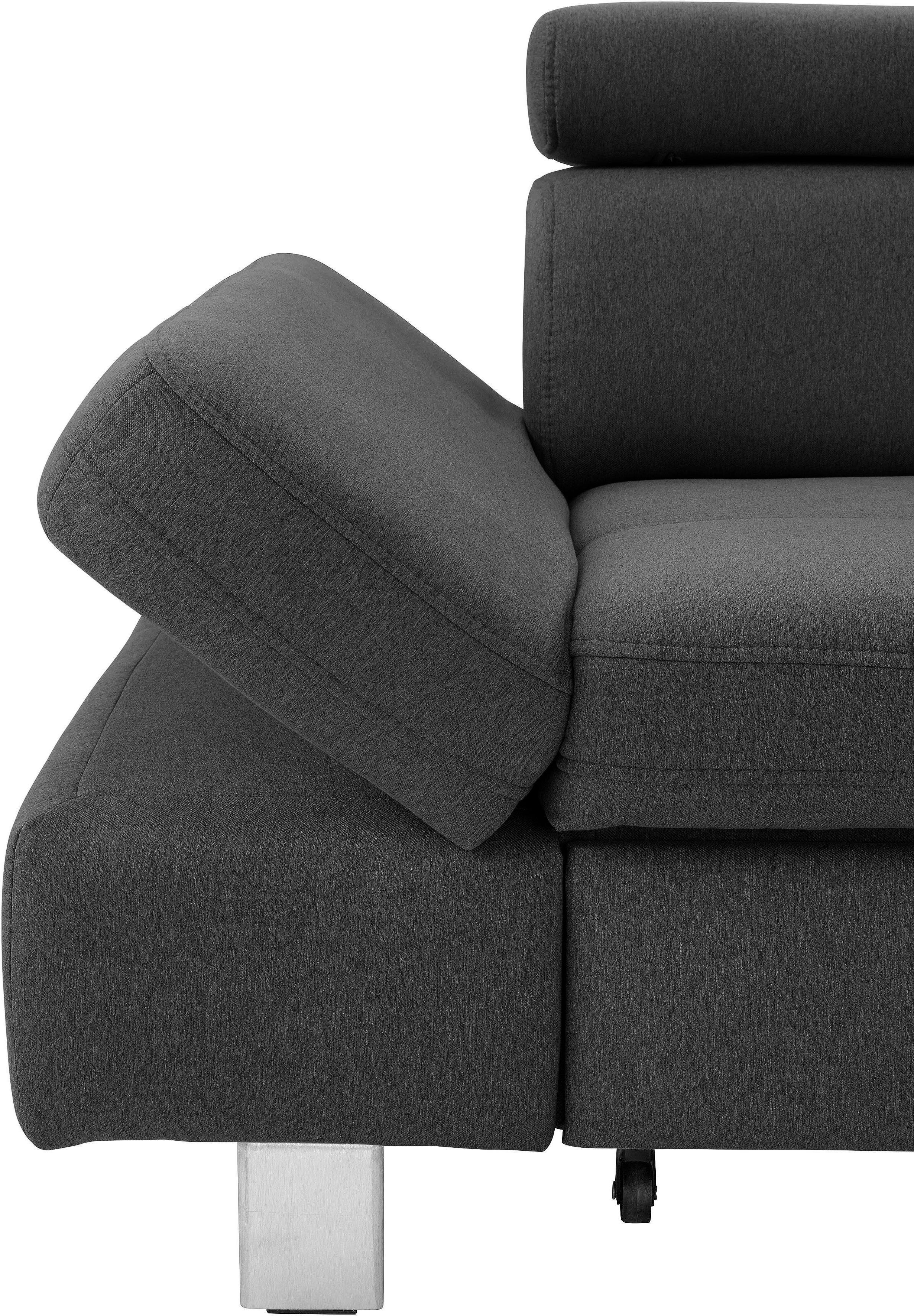exxpo - sofa fashion Hoekbank Fiji, L-vorm met verstelbare hoofdsteun resp. rugleuning, naar keuze met slaapfunctie
