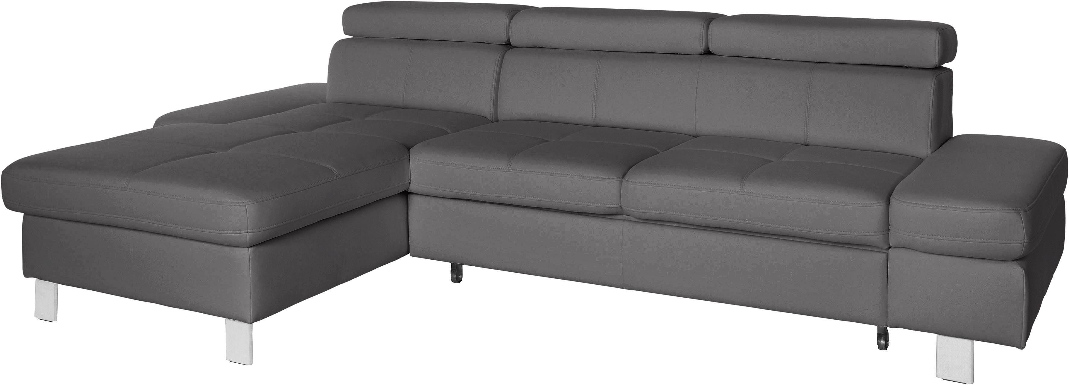 exxpo - sofa fashion Hoekbank Fiji, hoogwaardige afwerking in zitting en rug, L-vorm comfortabel door hoofd- en armverstelling, optioneel met bedfunctie
