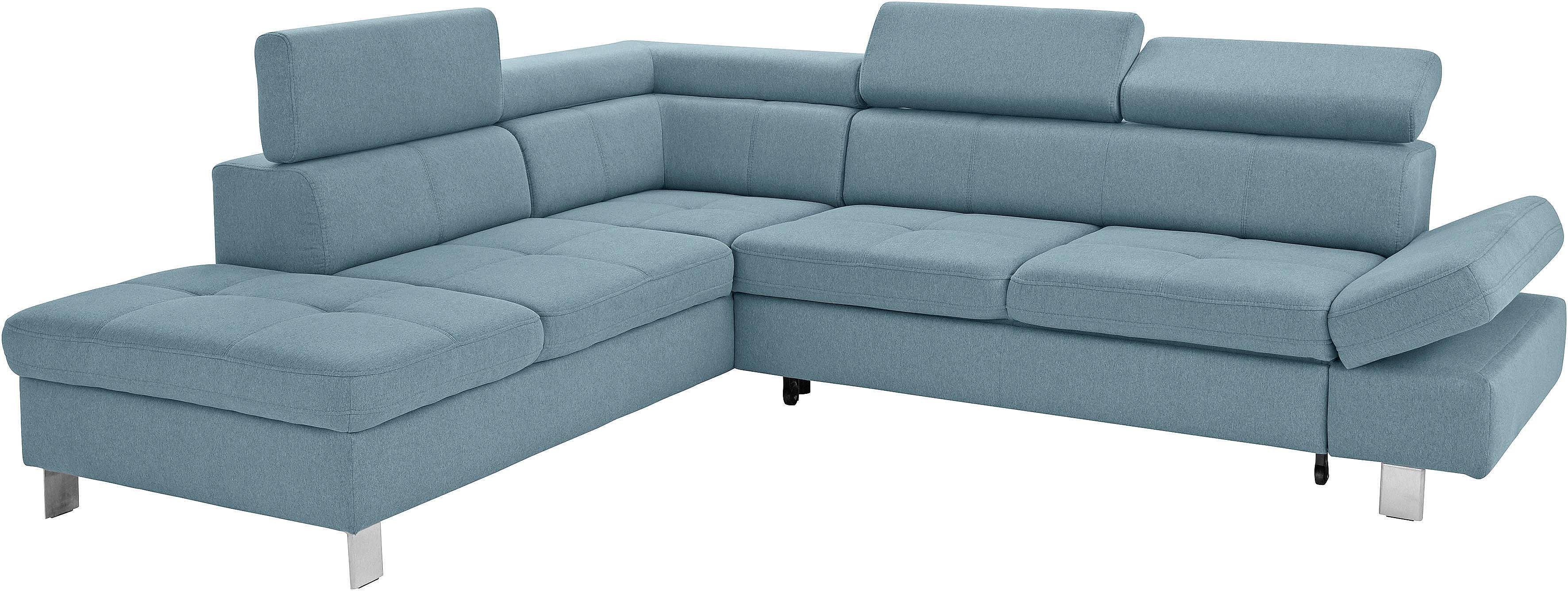 exxpo - sofa fashion Hoekbank Fiji, L-vorm met verstelbare hoofdsteun resp. rugleuning, naar keuze met slaapfunctie