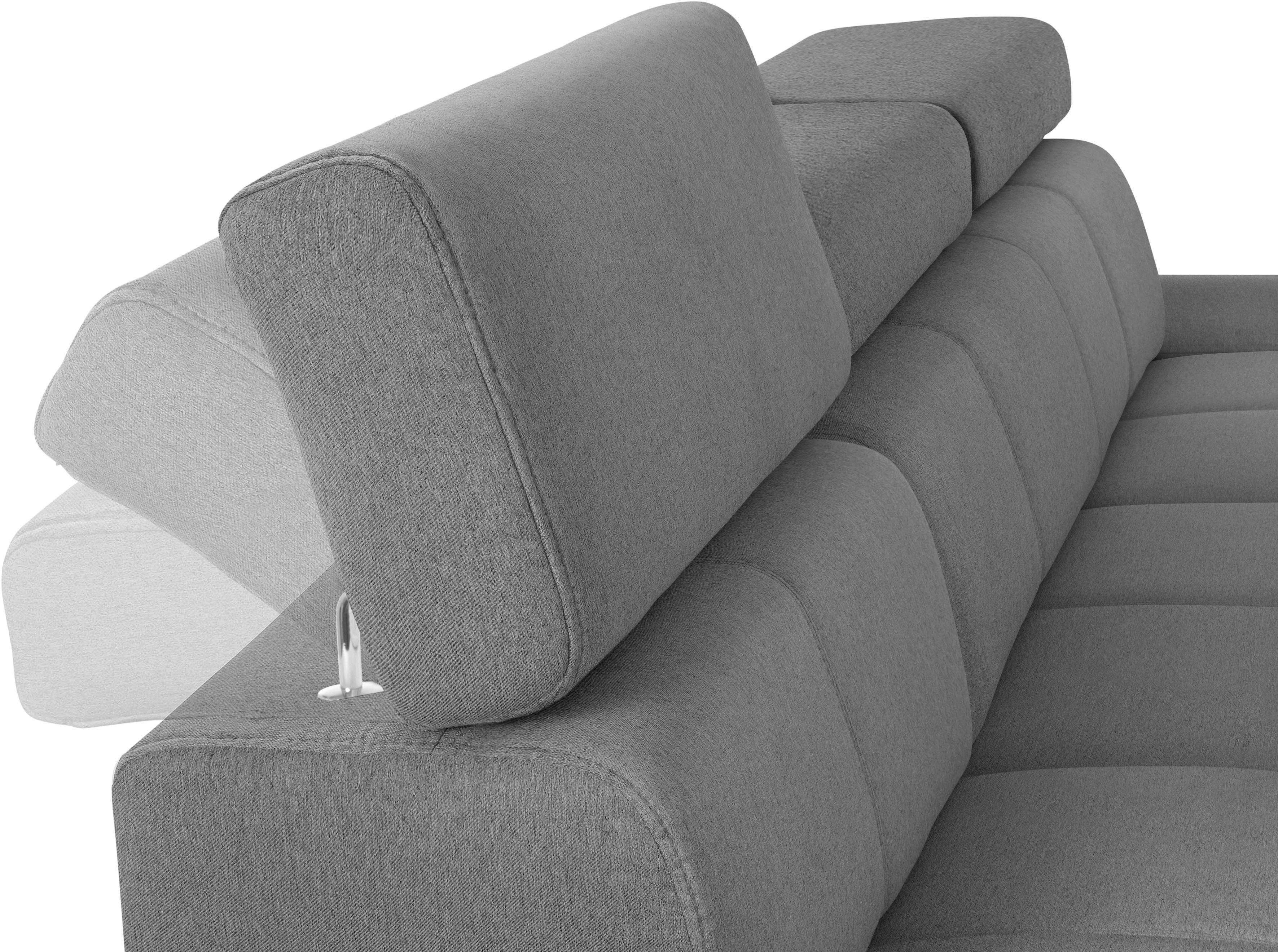 exxpo - sofa fashion Hoekbank Fiji, hoogwaardige afwerking in zitting en rug, L-vorm comfortabel door hoofd- en armverstelling, optioneel met bedfunctie