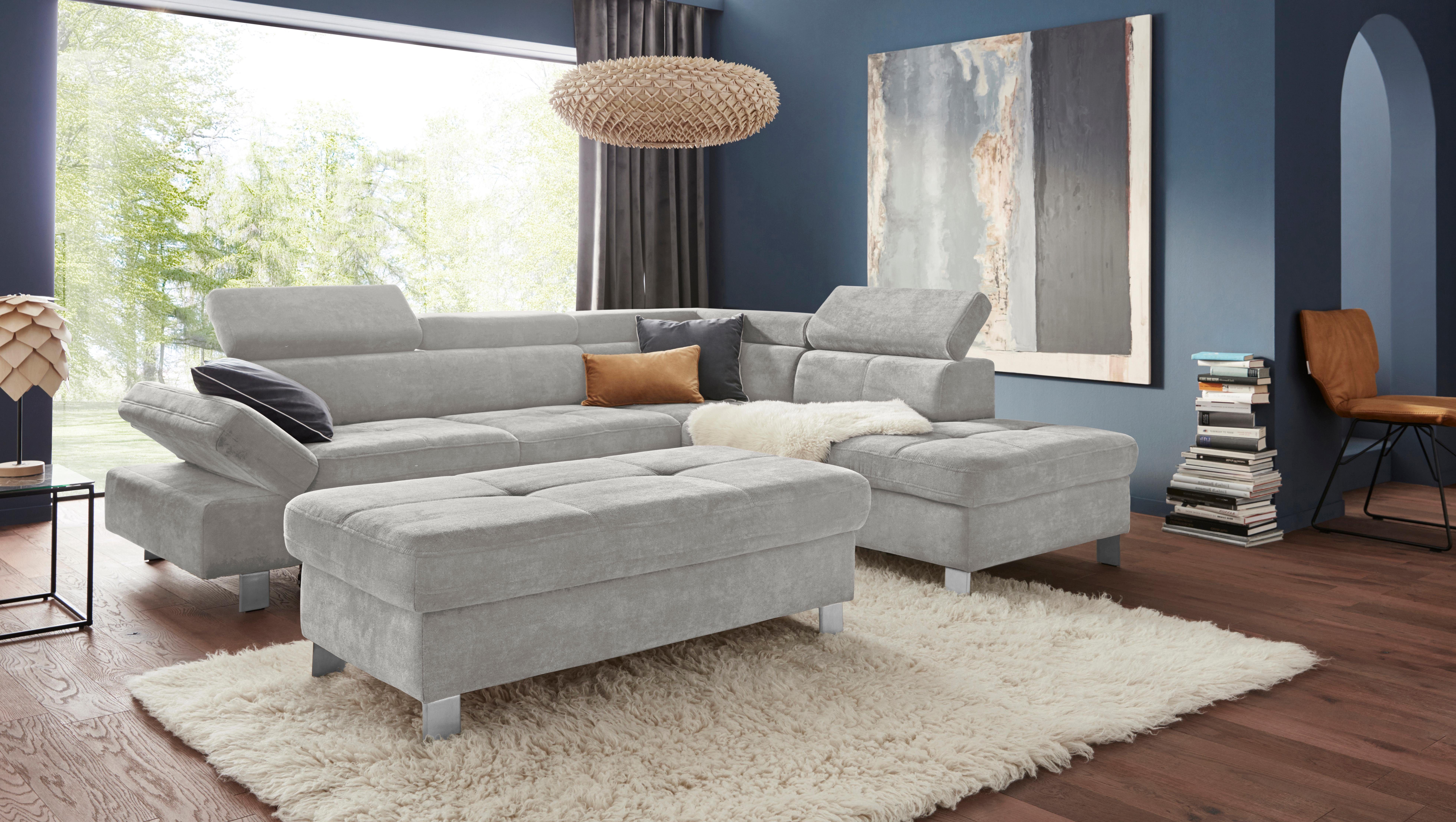 Exxpo - sofa fashion Hoekbank Fiji, L-vorm met verstelbare hoofdsteun resp. rugleuning, naar keuze met slaapfunctie