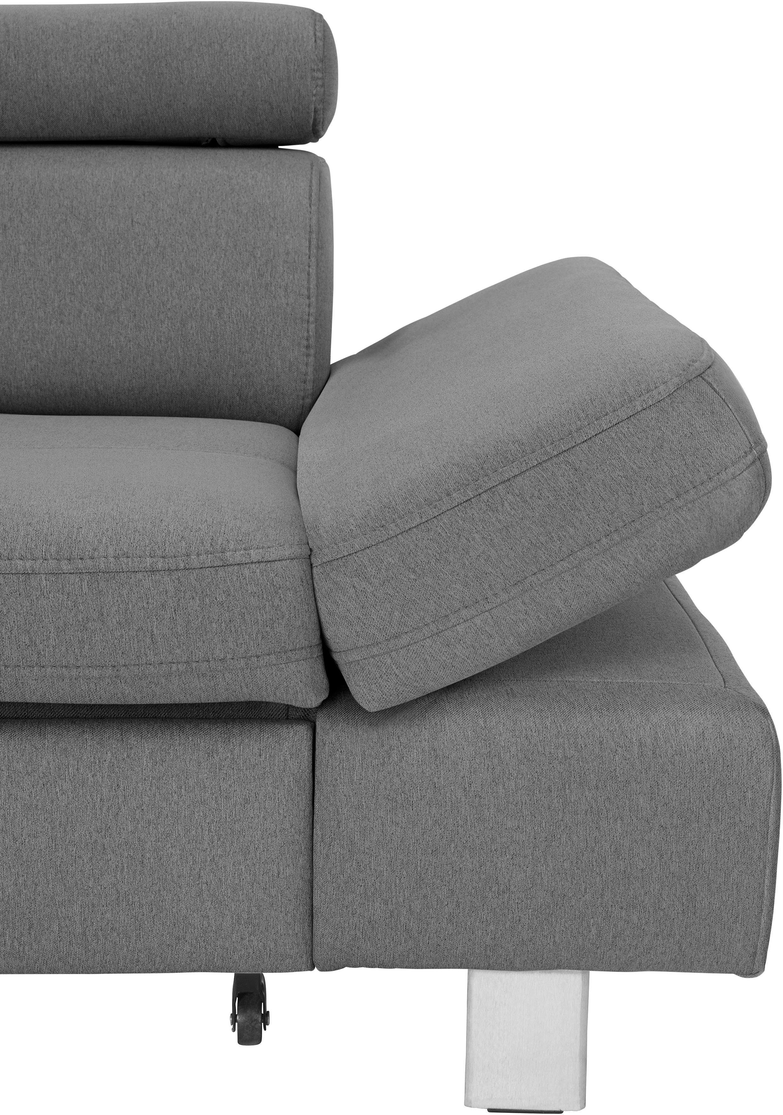 exxpo - sofa fashion Hoekbank Fiji, hoogwaardige afwerking in zitting en rug, L-vorm comfortabel door hoofd- en armverstelling, optioneel met bedfunctie