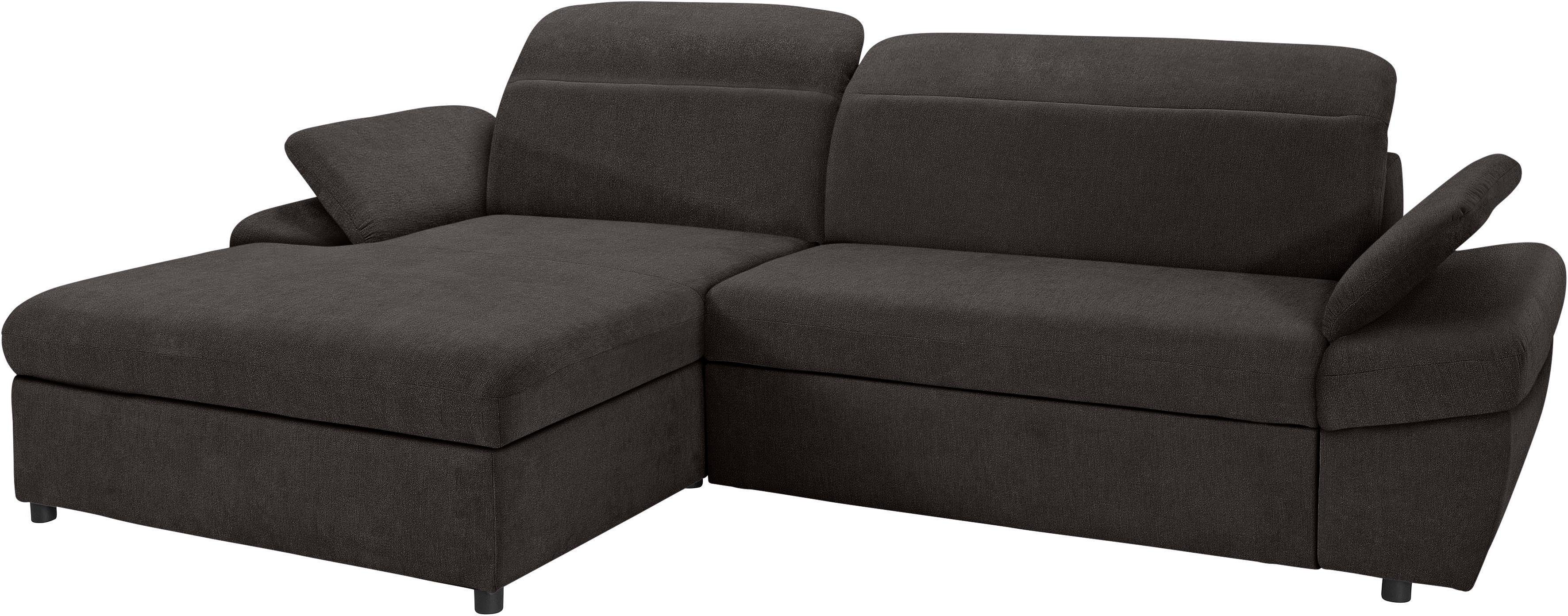 exxpo - sofa fashion Hoekbank Kyoto, incl. hoofd- en armleuningverstelling, hoog zitcomfort keuze met bedfunctie en bedlade, hoogwaardige bekleding, l-vorm