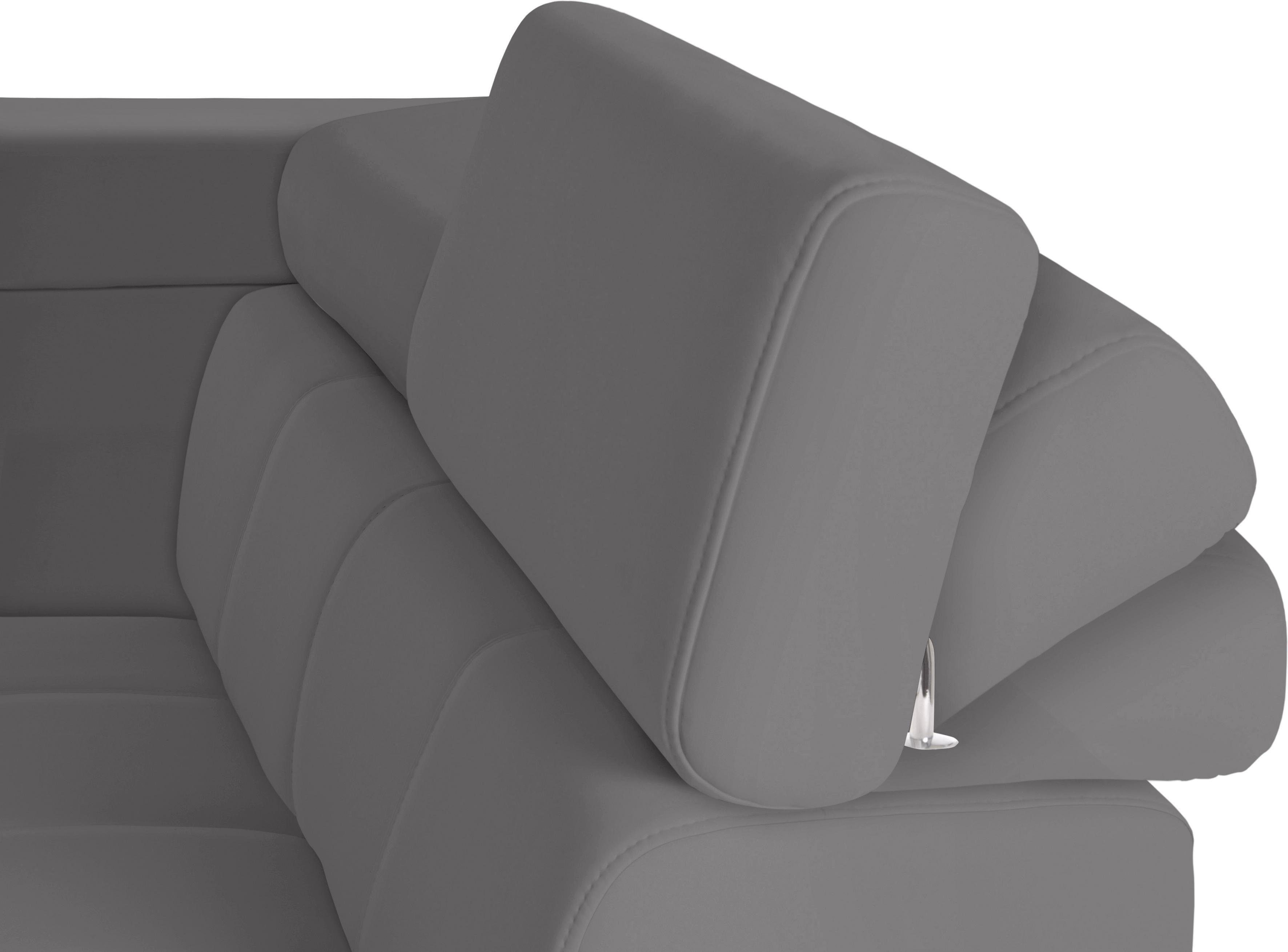 exxpo - sofa fashion Hoekbank Fiji, L-vorm met verstelbare hoofdsteun resp. rugleuning, naar keuze met slaapfunctie