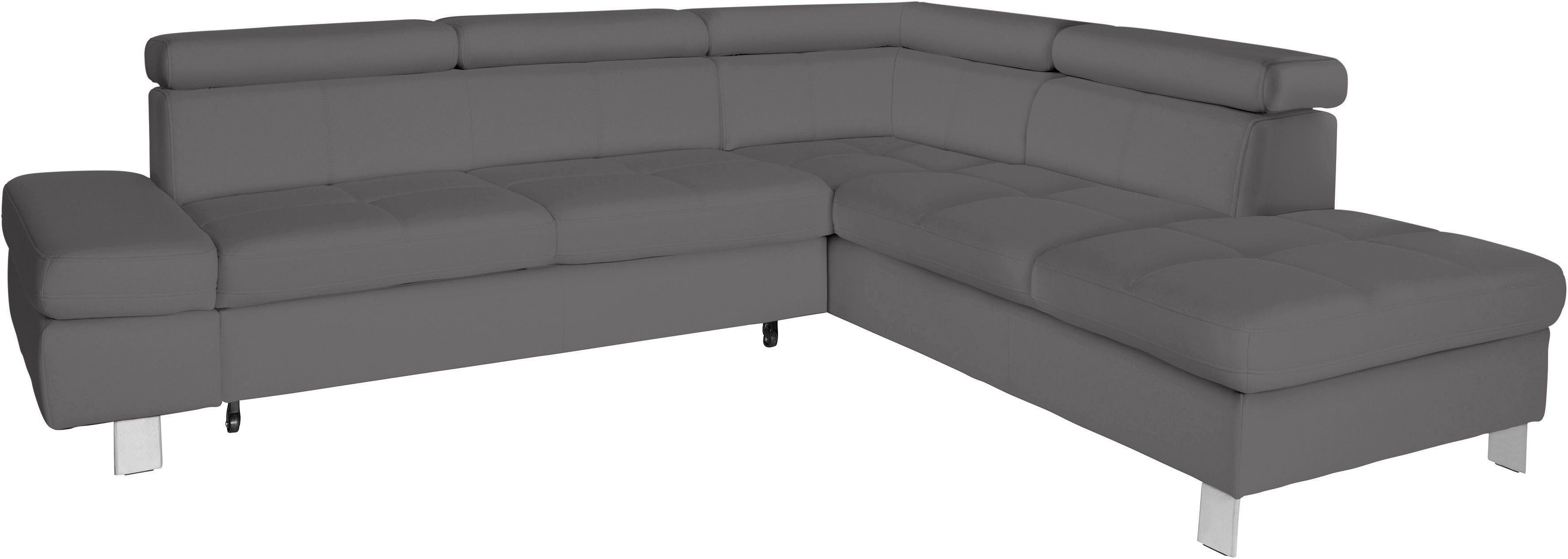 exxpo - sofa fashion Hoekbank Fiji, L-vorm met verstelbare hoofdsteun resp. rugleuning, naar keuze met slaapfunctie