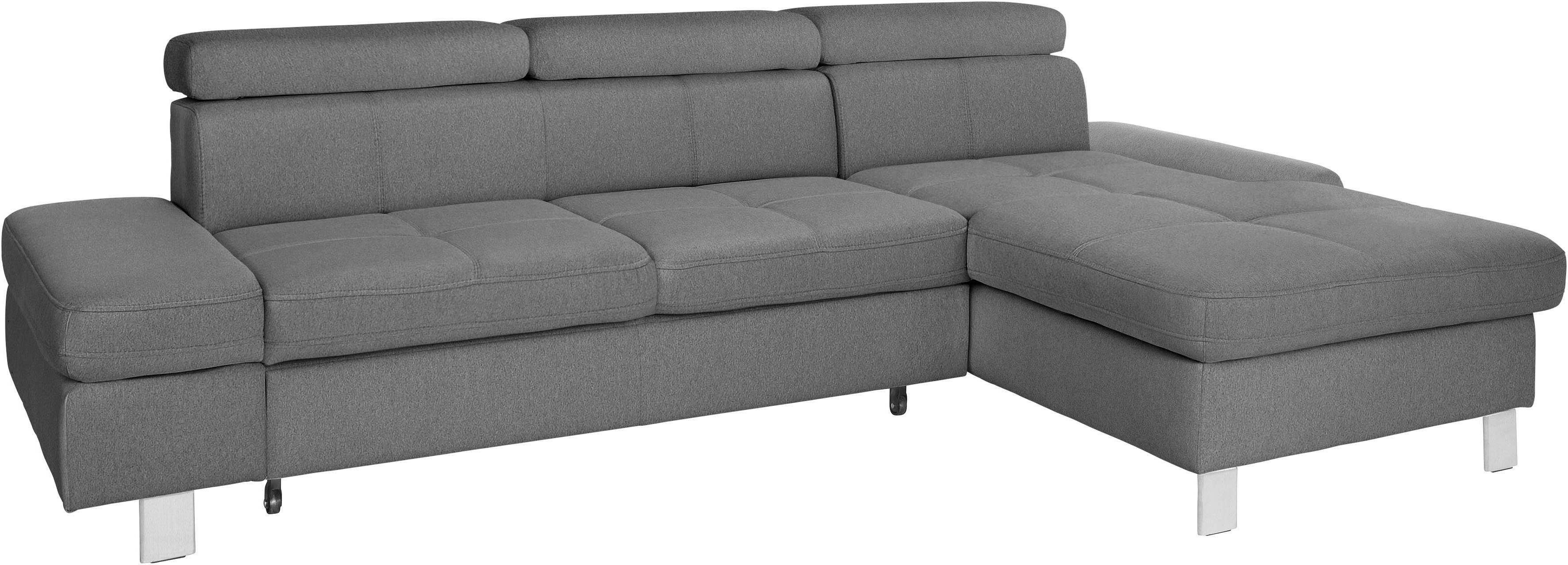 exxpo - sofa fashion Hoekbank Fiji, hoogwaardige afwerking in zitting en rug, L-vorm comfortabel door hoofd- en armverstelling, optioneel met bedfunctie