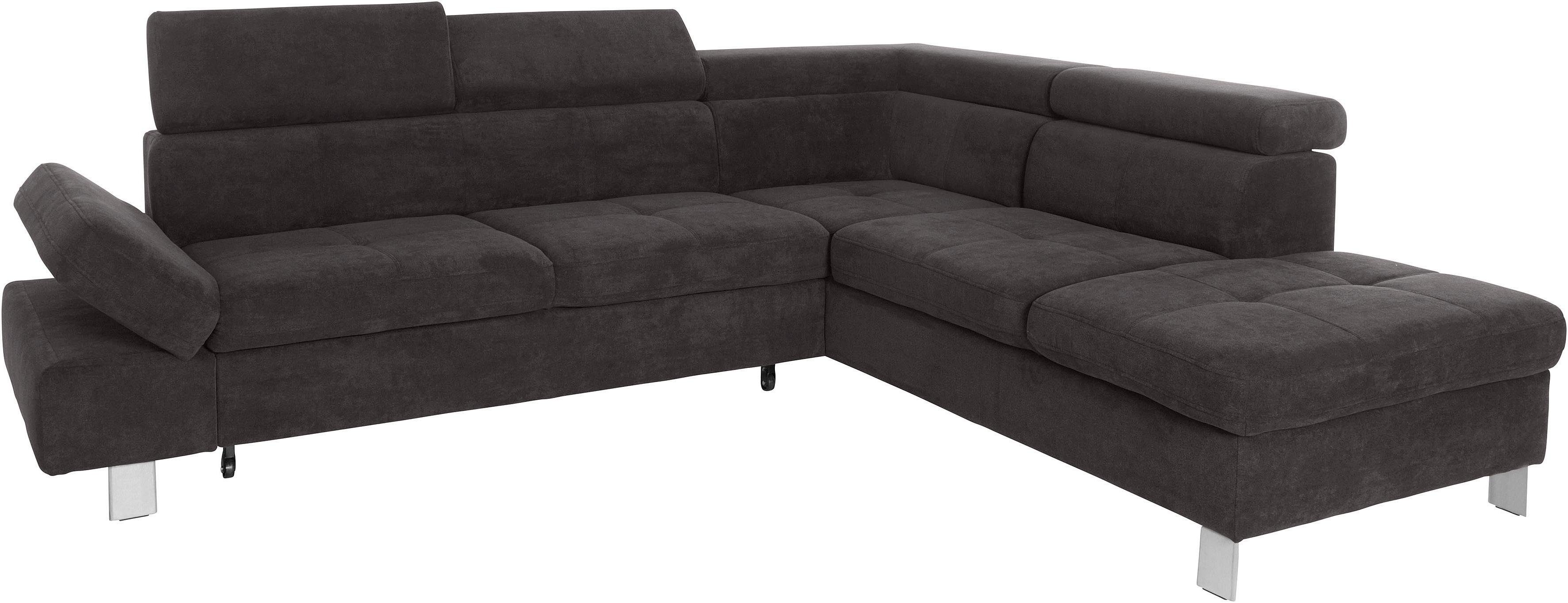 exxpo - sofa fashion Hoekbank Fiji, L-vorm met verstelbare hoofdsteun resp. rugleuning, naar keuze met slaapfunctie