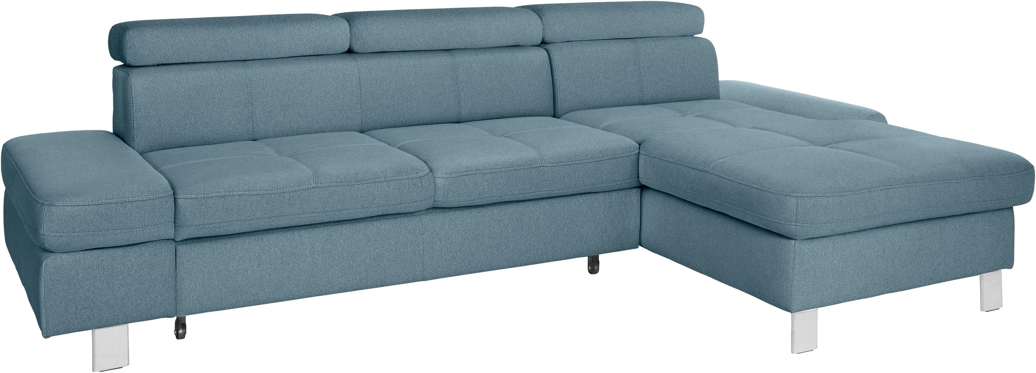 exxpo - sofa fashion Hoekbank Fiji, hoogwaardige afwerking in zitting en rug, L-vorm comfortabel door hoofd- en armverstelling, optioneel met bedfunctie