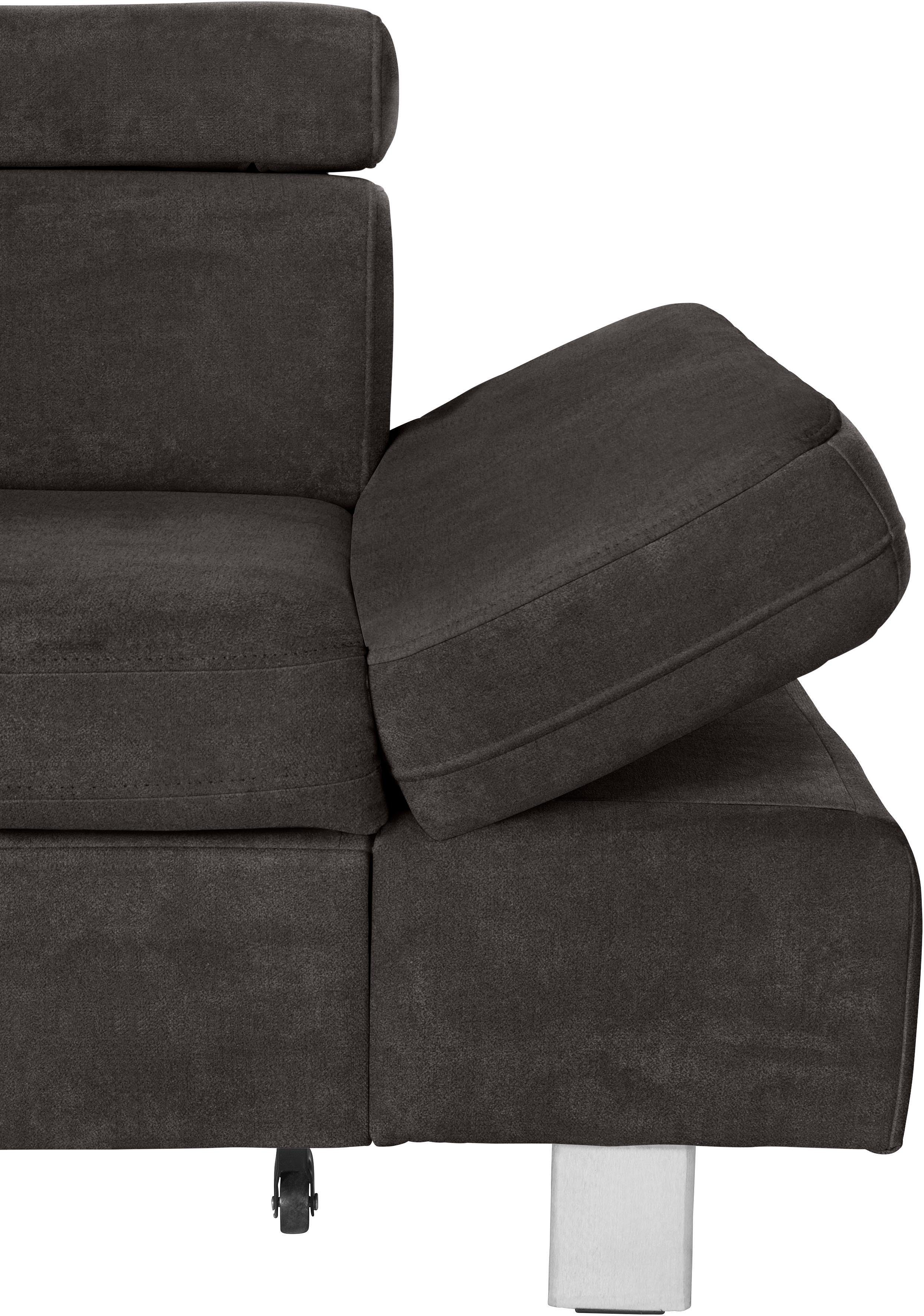 exxpo - sofa fashion Hoekbank Fiji, hoogwaardige afwerking in zitting en rug, L-vorm comfortabel door hoofd- en armverstelling, optioneel met bedfunctie