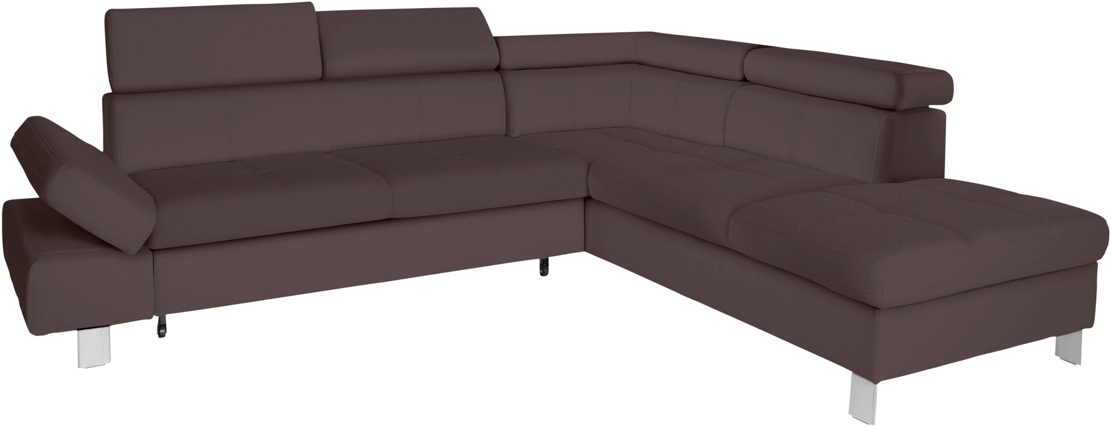 exxpo - sofa fashion Hoekbank Fiji, L-vorm met verstelbare hoofdsteun resp. rugleuning, naar keuze met slaapfunctie
