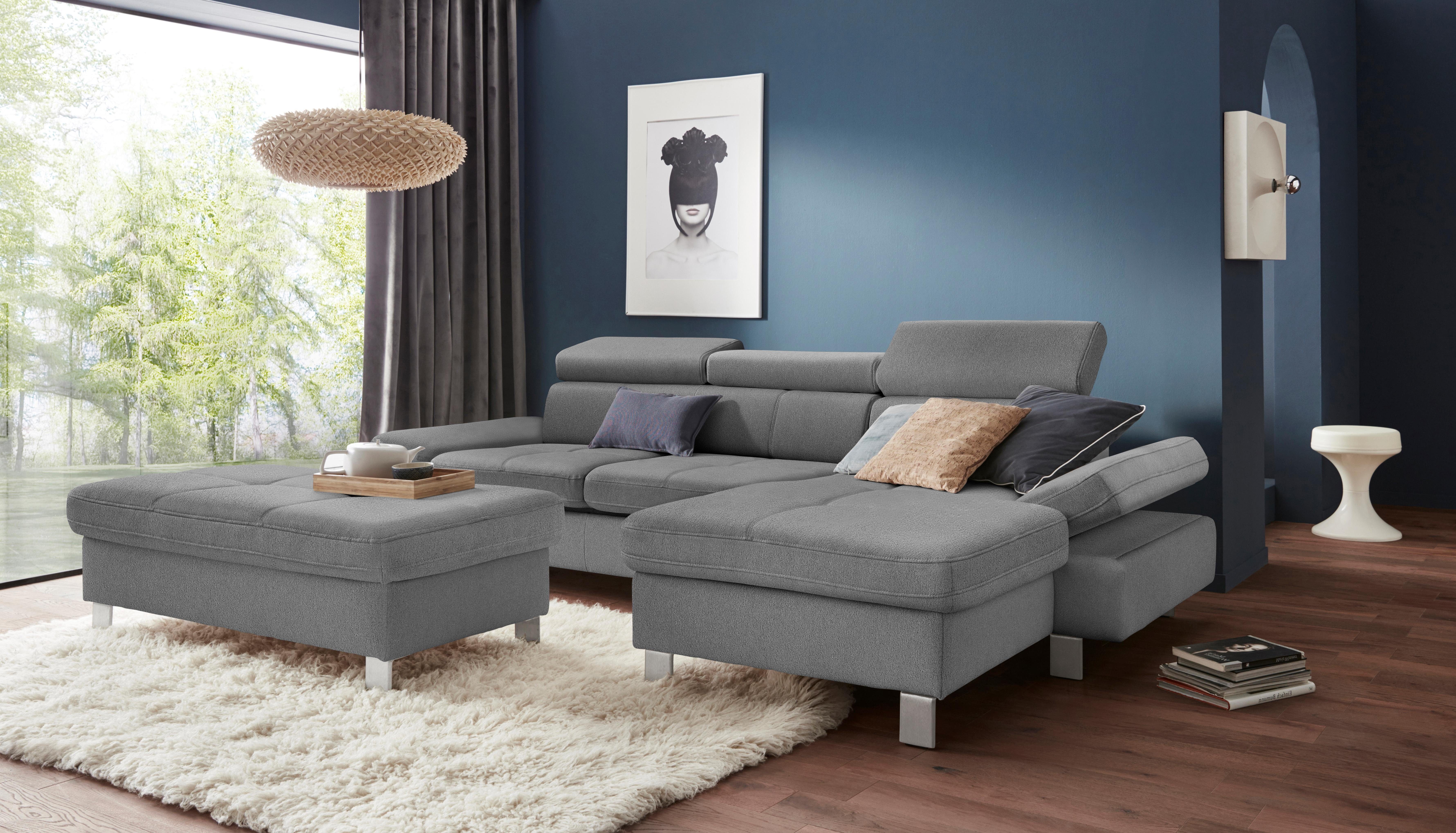 exxpo - sofa fashion Hoekbank Fiji, hoogwaardige afwerking in zitting en rug, L-vorm comfortabel door hoofd- en armverstelling, optioneel met bedfunctie