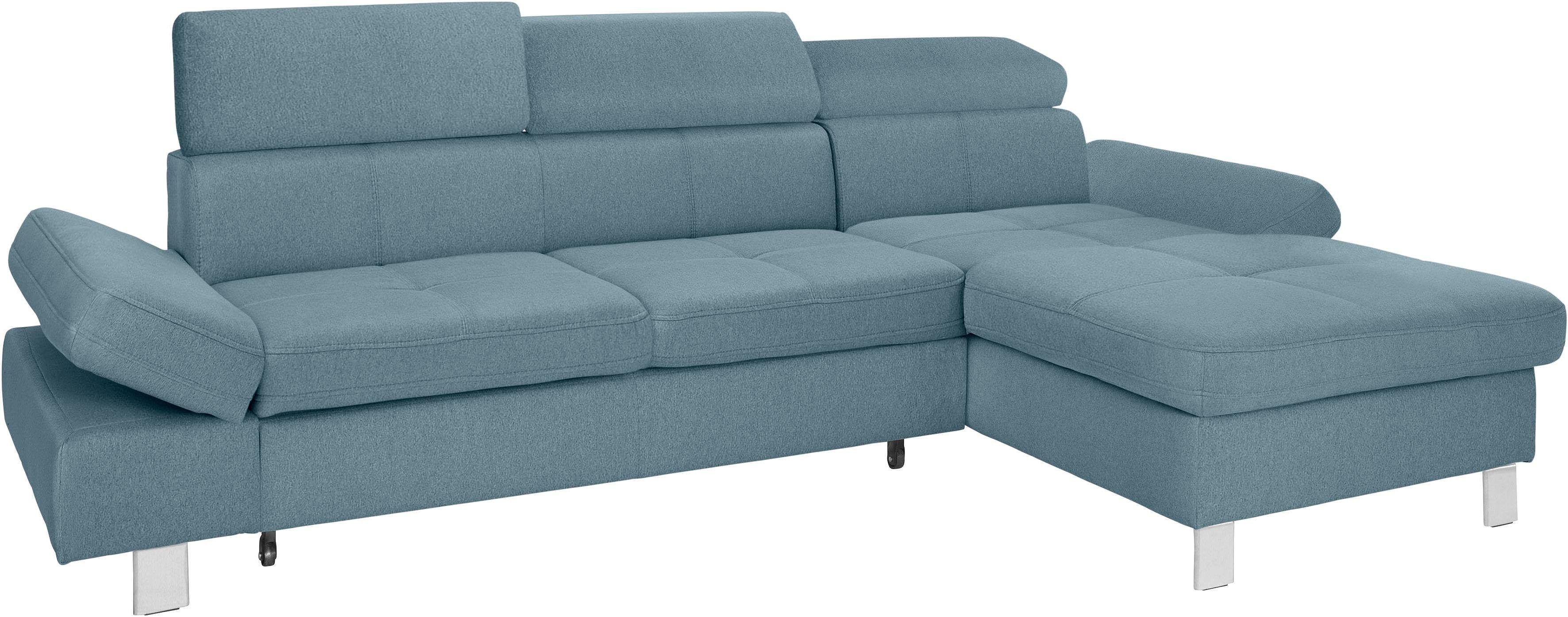 exxpo - sofa fashion Hoekbank Fiji, hoogwaardige afwerking in zitting en rug, L-vorm comfortabel door hoofd- en armverstelling, optioneel met bedfunctie