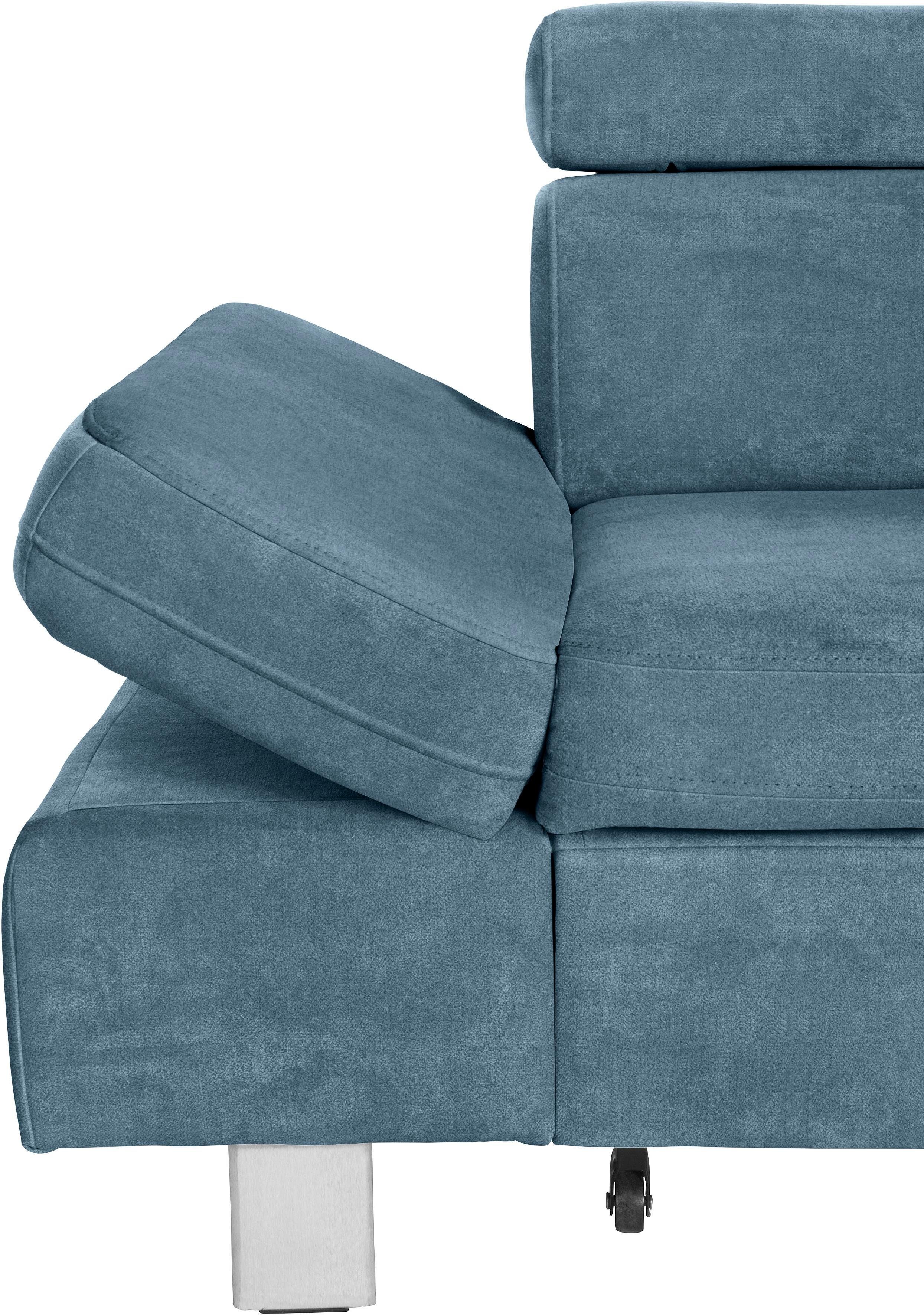 exxpo - sofa fashion Hoekbank Fiji, hoogwaardige afwerking in zitting en rug, L-vorm comfortabel door hoofd- en armverstelling, optioneel met bedfunctie