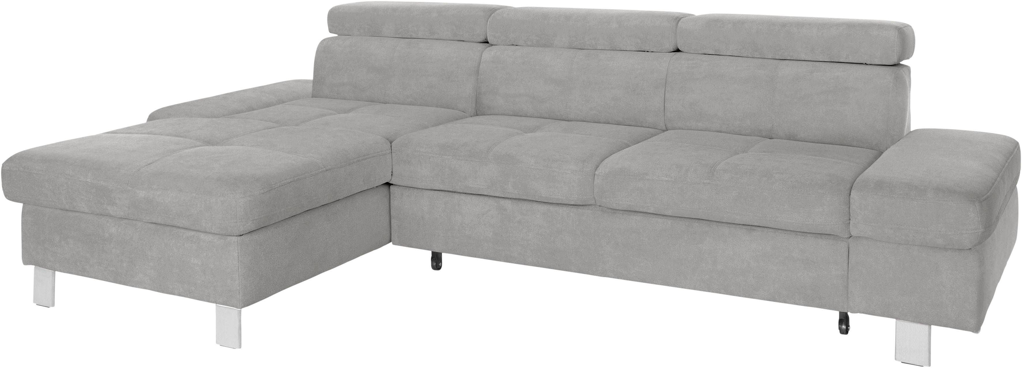 exxpo - sofa fashion Hoekbank Fiji, hoogwaardige afwerking in zitting en rug, L-vorm comfortabel door hoofd- en armverstelling, optioneel met bedfunctie