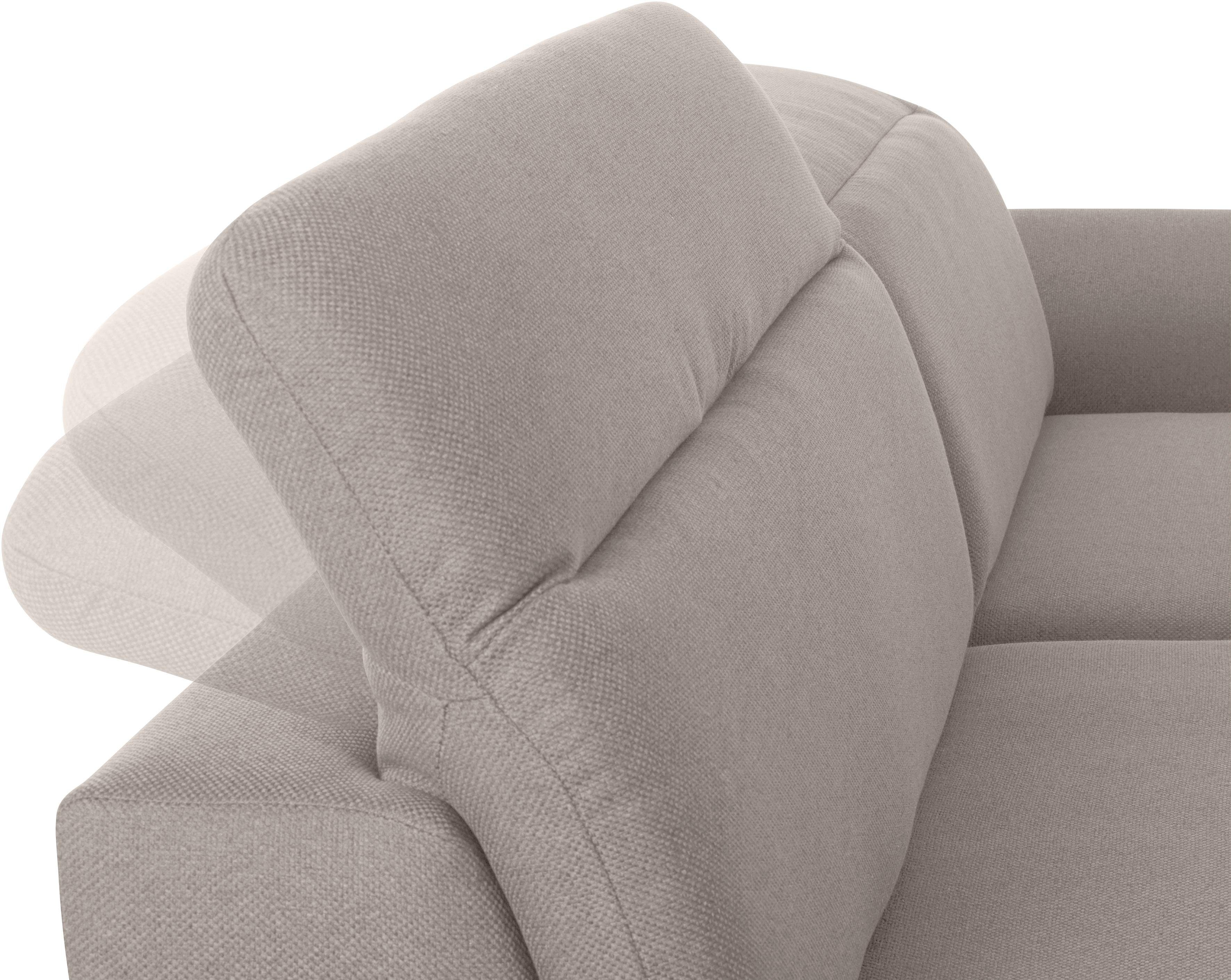 exxpo - sofa fashion Hoekbank Kyoto, incl. hoofd- en armleuningverstelling, hoog zitcomfort keuze met bedfunctie en bedlade, hoogwaardige bekleding, l-vorm