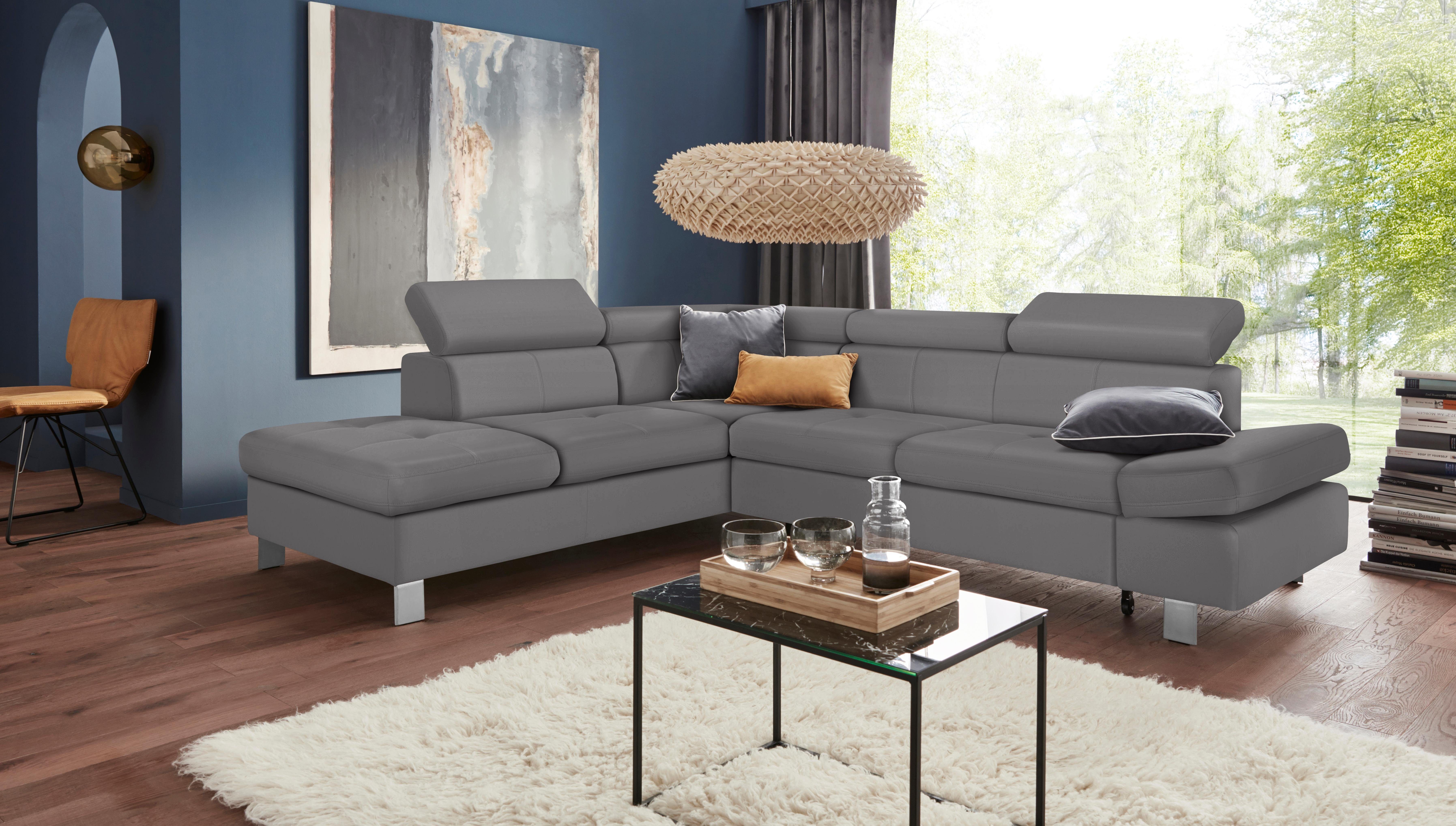 Exxpo - sofa fashion Hoekbank Fiji, L-vorm met verstelbare hoofdsteun resp. rugleuning, naar keuze met slaapfunctie