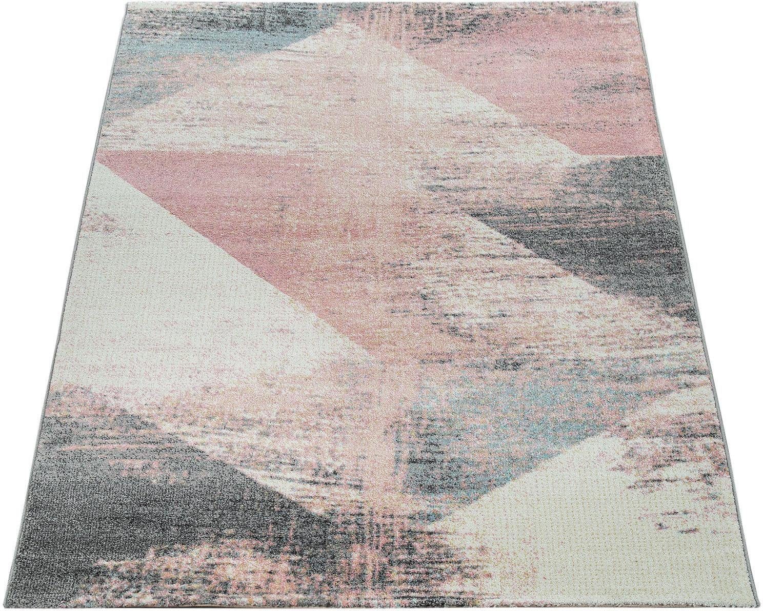 Paco Home Vloerkleed Mero 102 Korte pool, modern design, pastelkleuren, used look