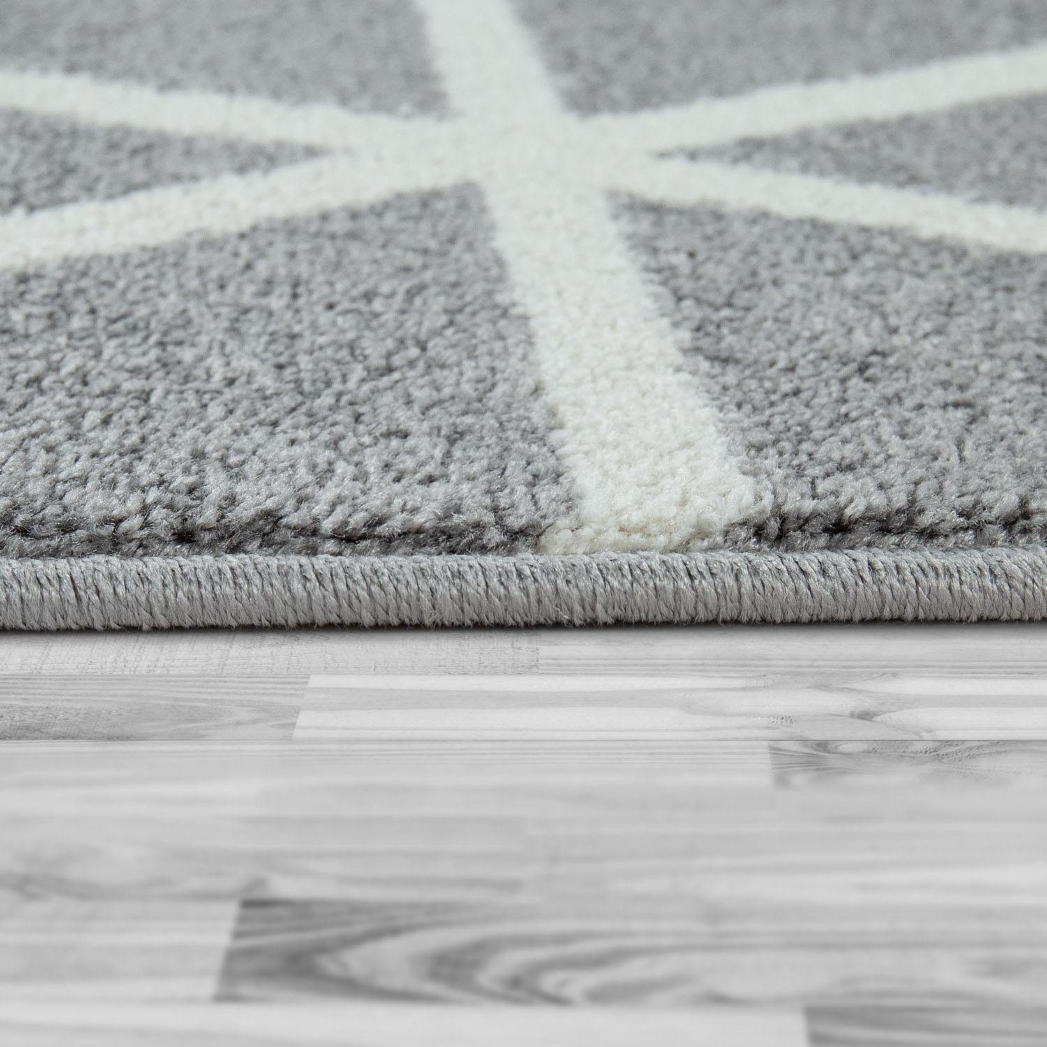 Paco Home Loper Stella 401 Vloerkleed, pastelkleuren, geruit design, Scandinavisch motief, korte pool
