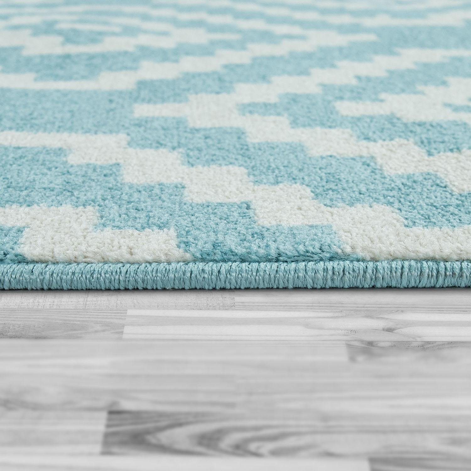 Paco Home Loper Stella 400 Tapijtloper, korte pool, pastelkleuren, ruitendesign