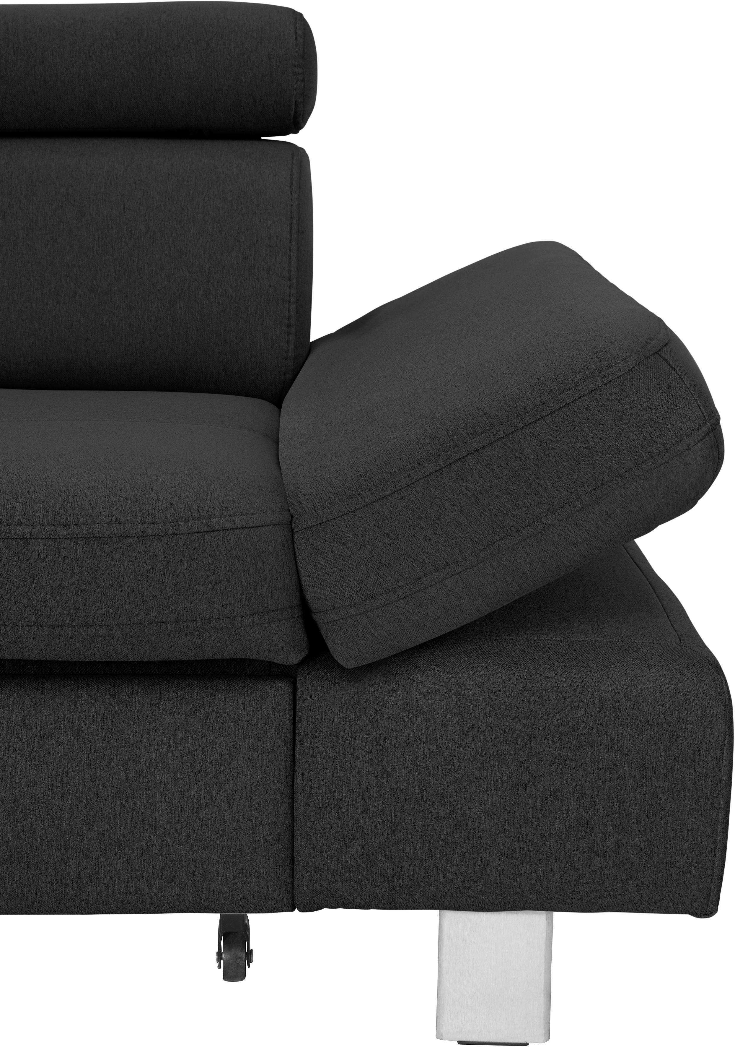exxpo - sofa fashion Hoekbank Fiji, hoogwaardige afwerking in zitting en rug, L-vorm comfortabel door hoofd- en armverstelling, optioneel met bedfunctie