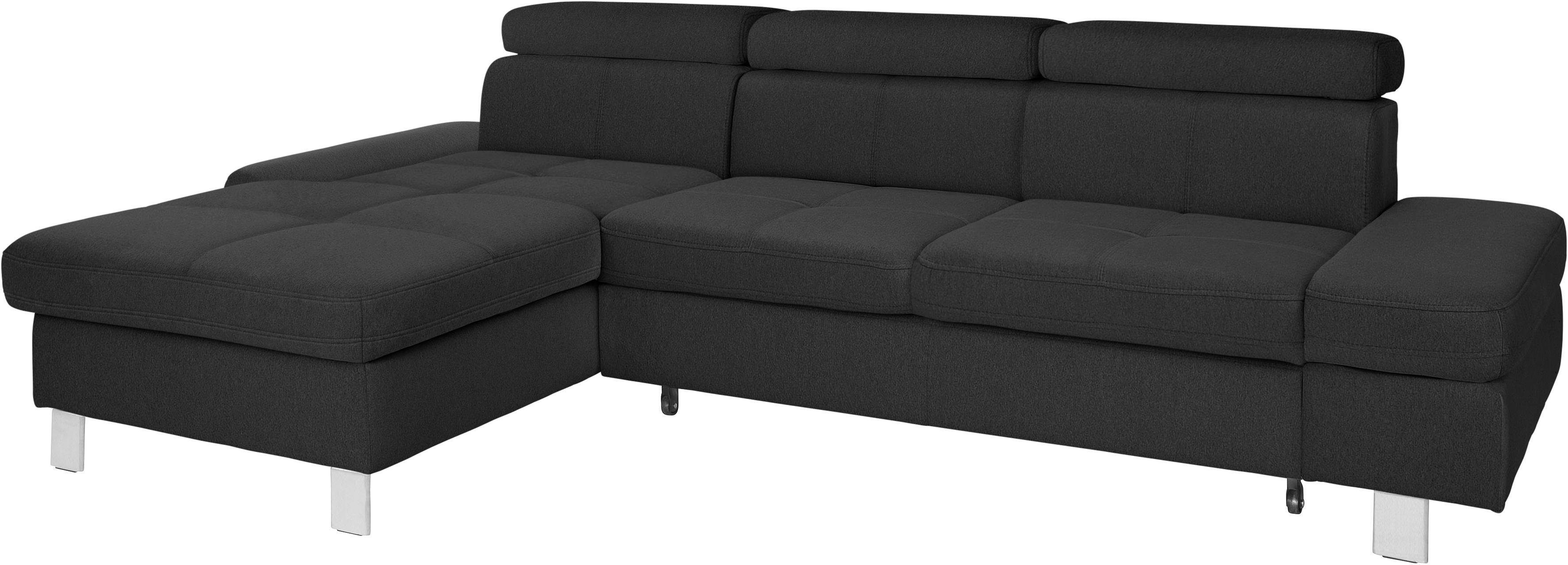 exxpo - sofa fashion Hoekbank Fiji, hoogwaardige afwerking in zitting en rug, L-vorm comfortabel door hoofd- en armverstelling, optioneel met bedfunctie