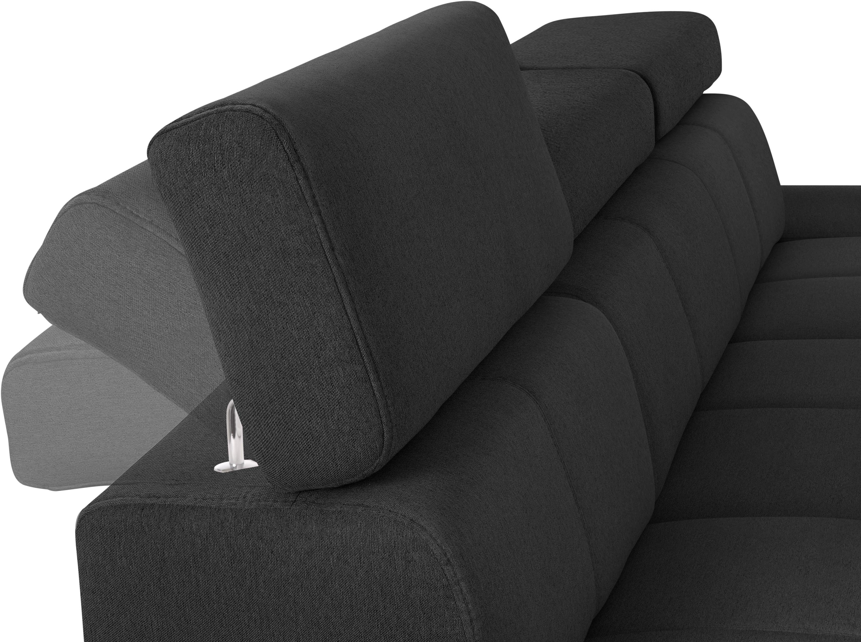 exxpo - sofa fashion Hoekbank Fiji, hoogwaardige afwerking in zitting en rug, L-vorm comfortabel door hoofd- en armverstelling, optioneel met bedfunctie
