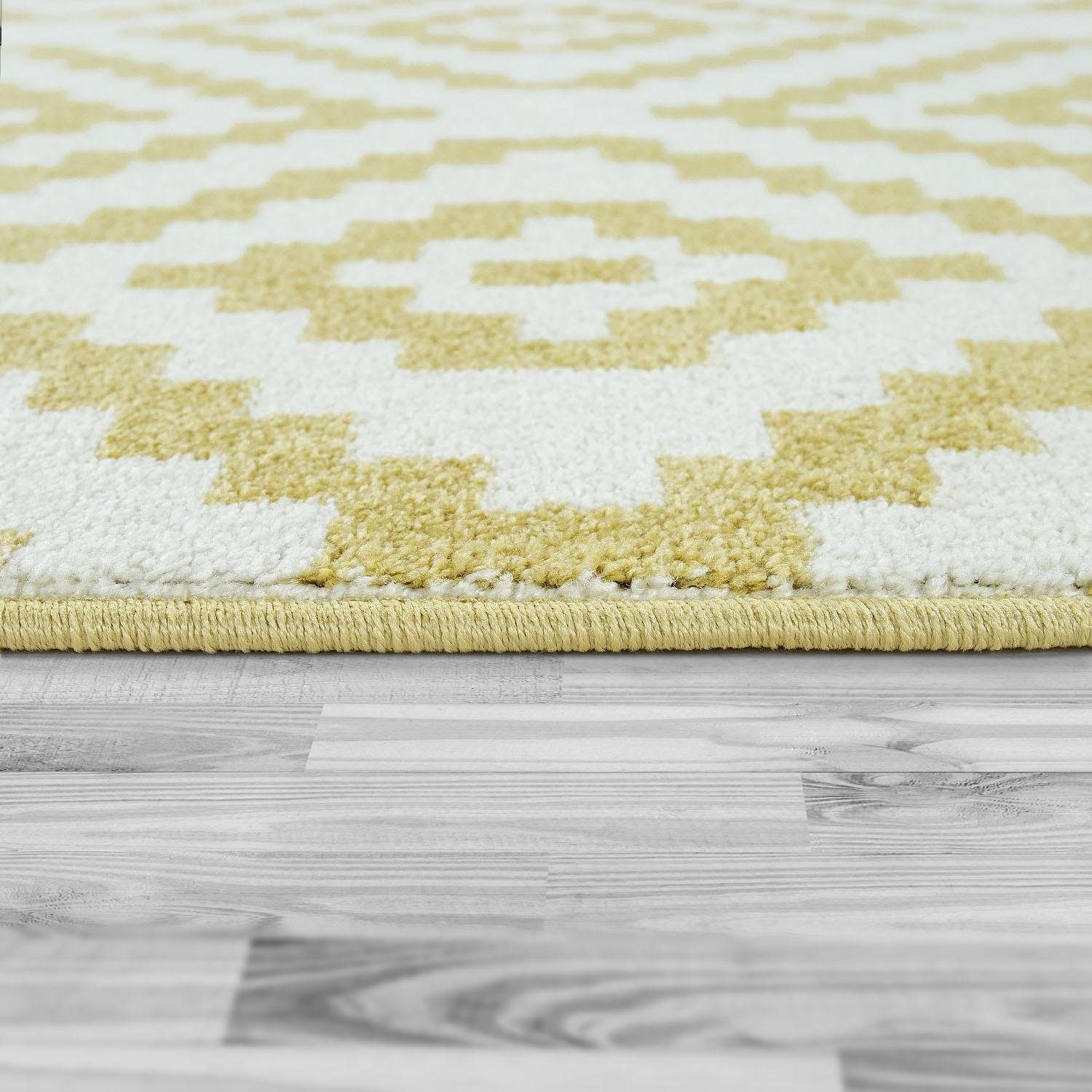 Paco Home Loper Stella 400 Tapijtloper, korte pool, pastelkleuren, ruitendesign