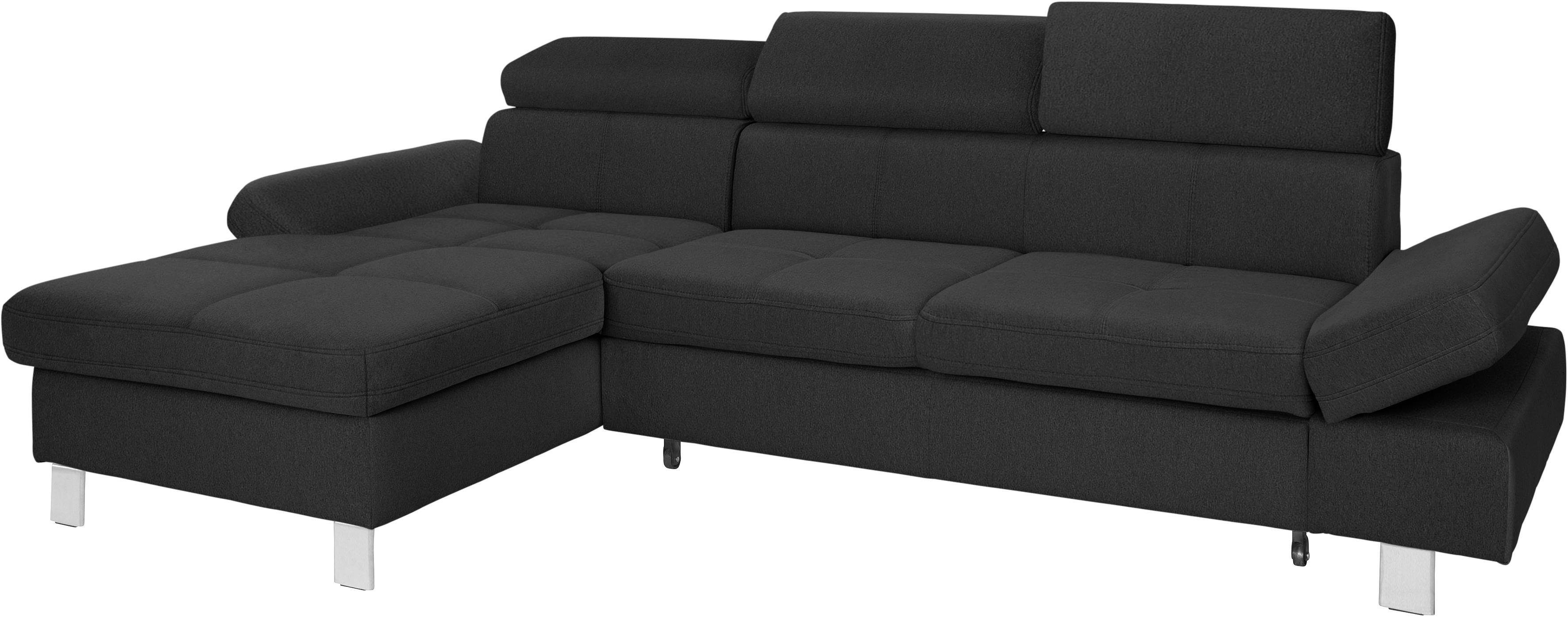 exxpo - sofa fashion Hoekbank Fiji, hoogwaardige afwerking in zitting en rug, L-vorm comfortabel door hoofd- en armverstelling, optioneel met bedfunctie